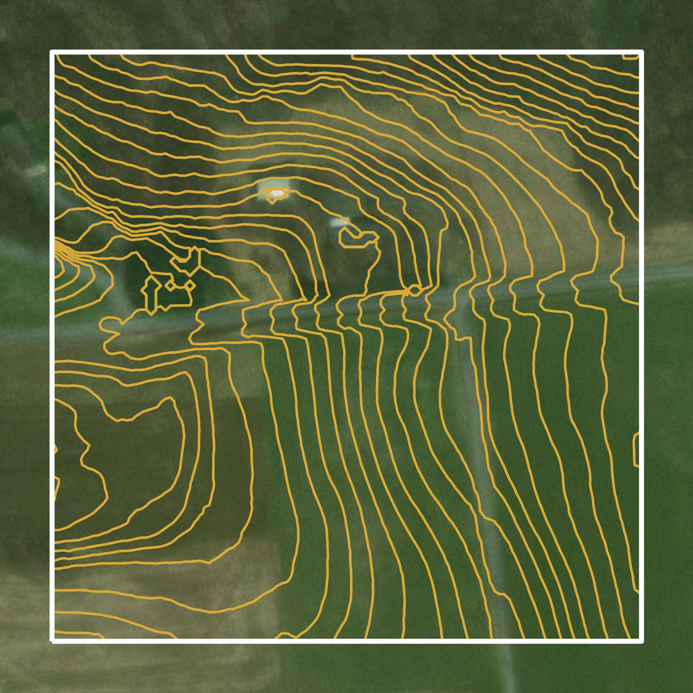 This image shows a contour map in Columbiana County created using GIS data in Equator.