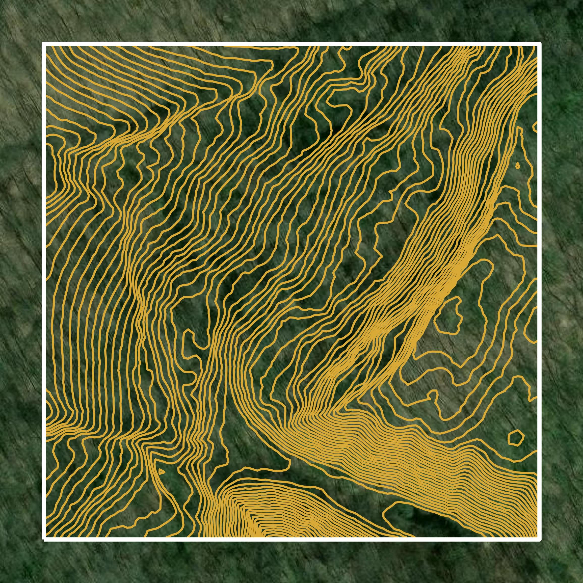 This image shows a contour map in Coshocton County created using GIS data in Equator.