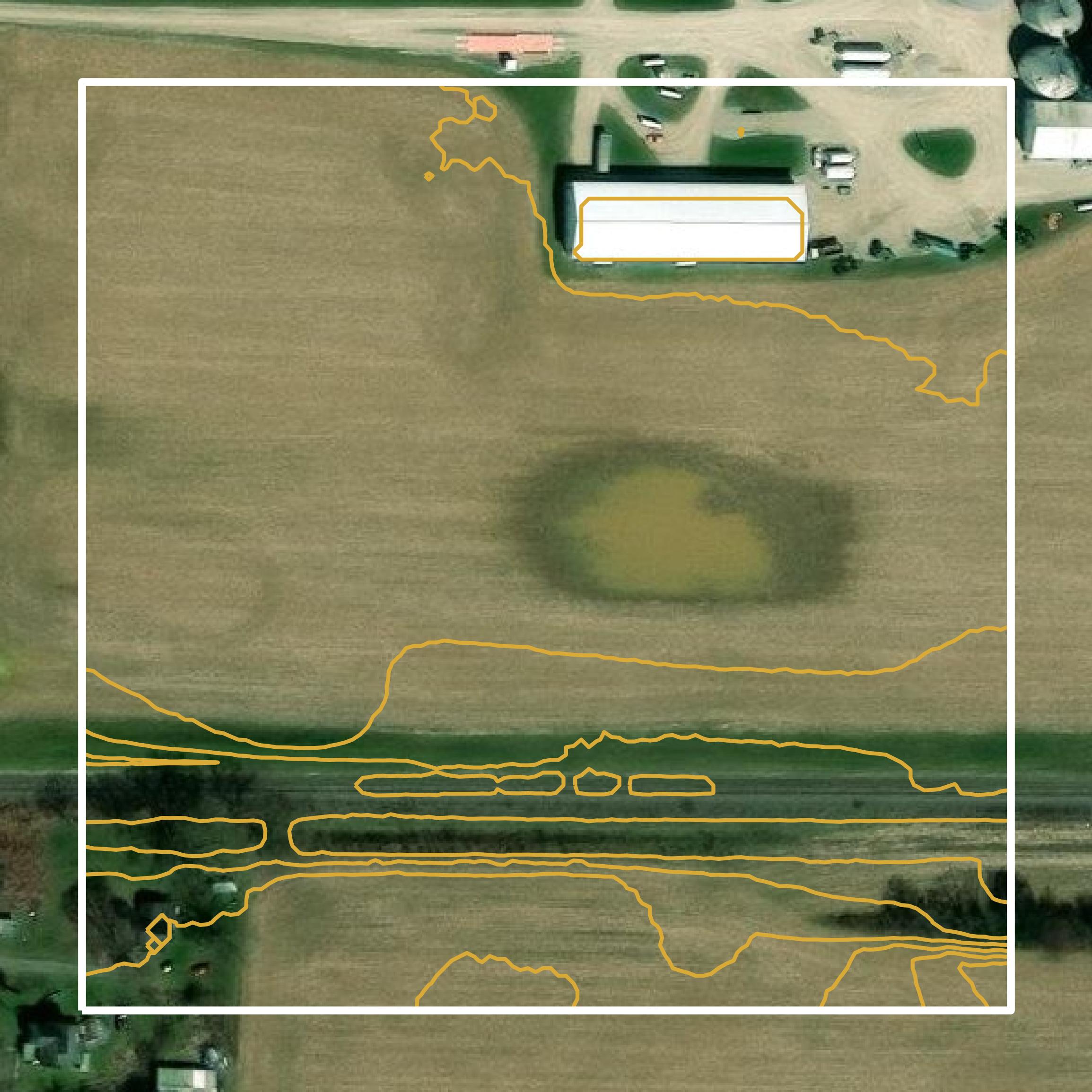 This image shows a contour map in Coshocton County created using GIS data in Equator.