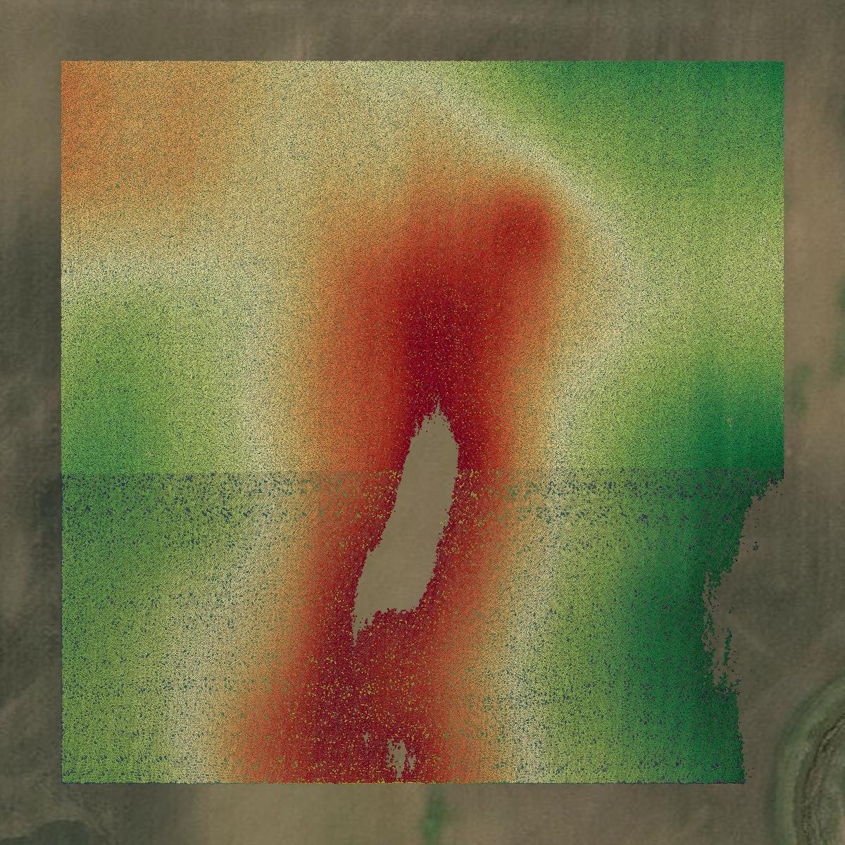 This image shows a LiDAR point cloud in Crawford County created using GIS data in Equator.