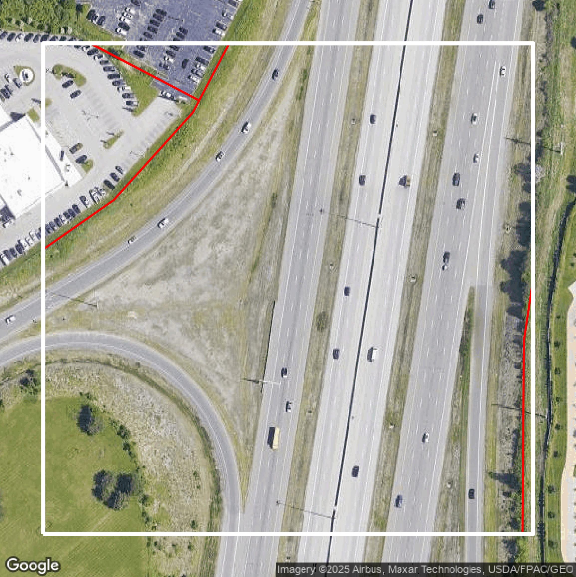 This image shows parcel and building data in Cuyahoga County created using GIS data in Equator.