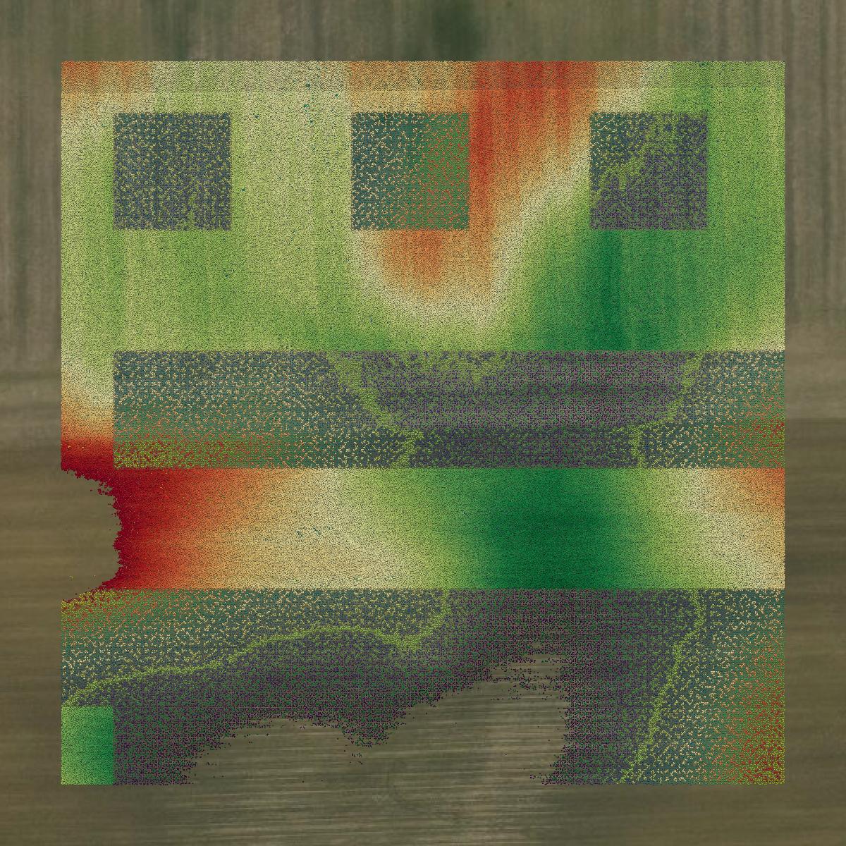 This image shows a LiDAR point cloud in Defiance County created using GIS data in Equator.