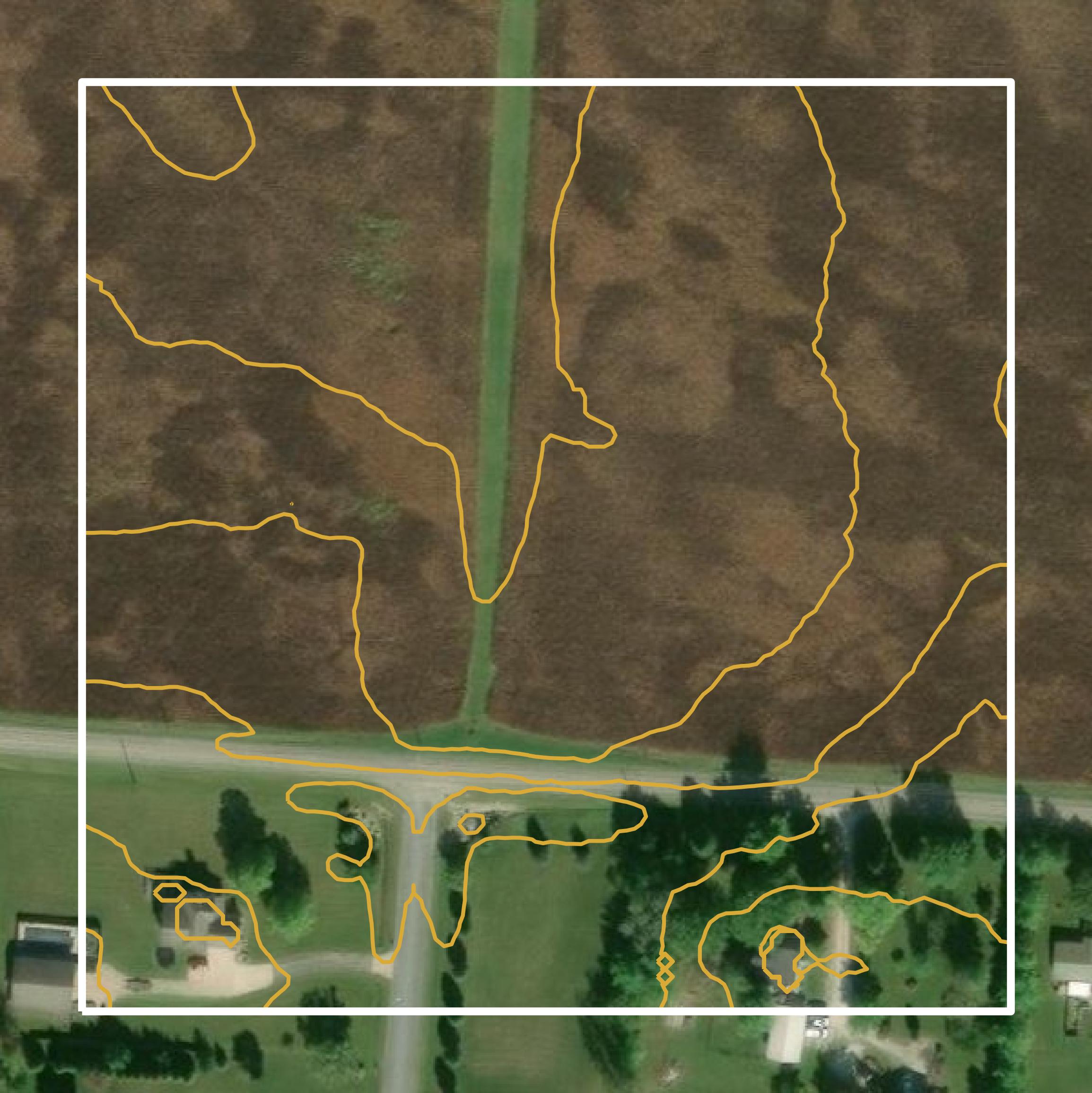 This image shows a contour map in Fairfield County created using GIS data in Equator.