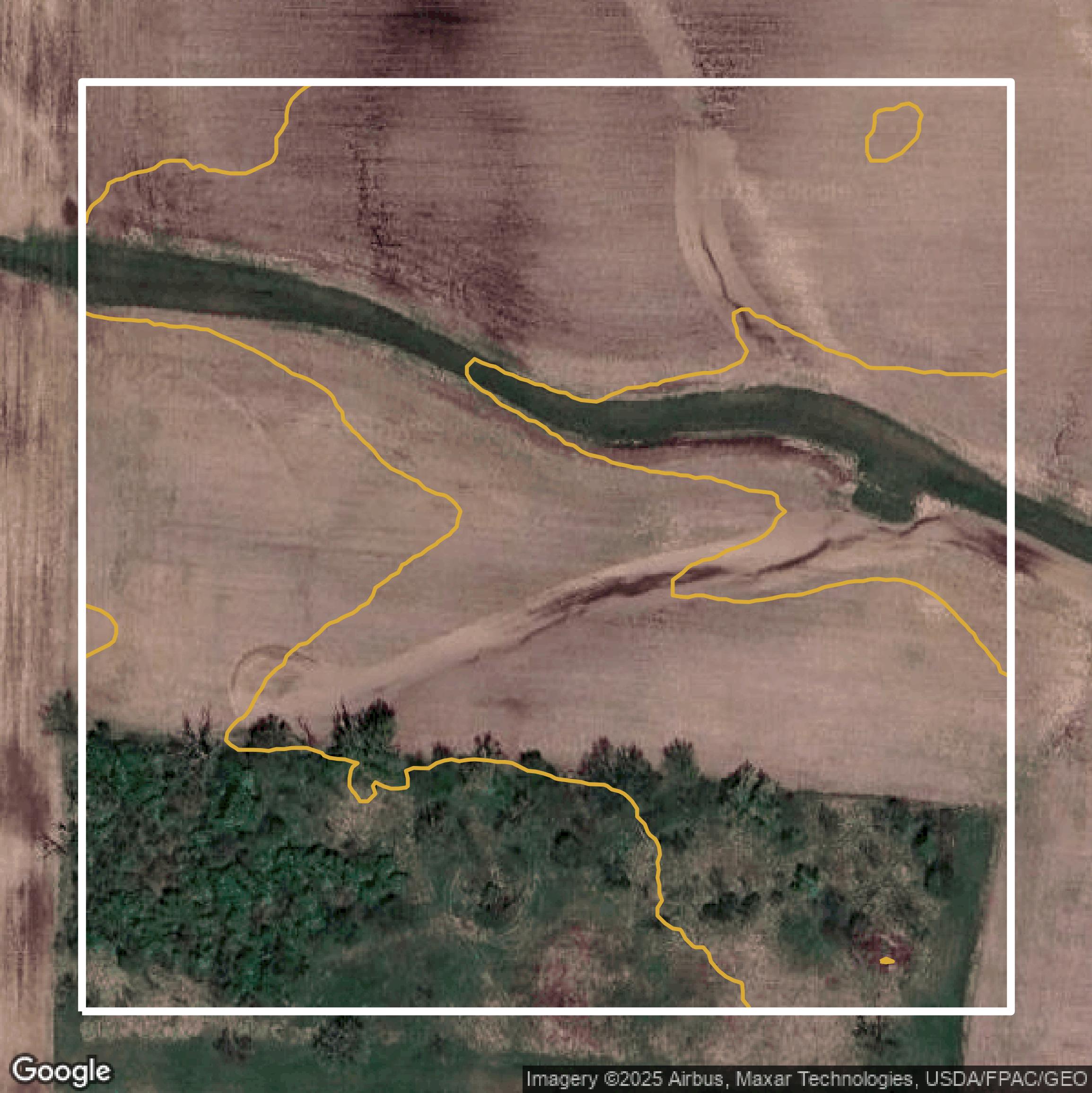 This image shows a contour map in Franklin County created using GIS data in Equator.