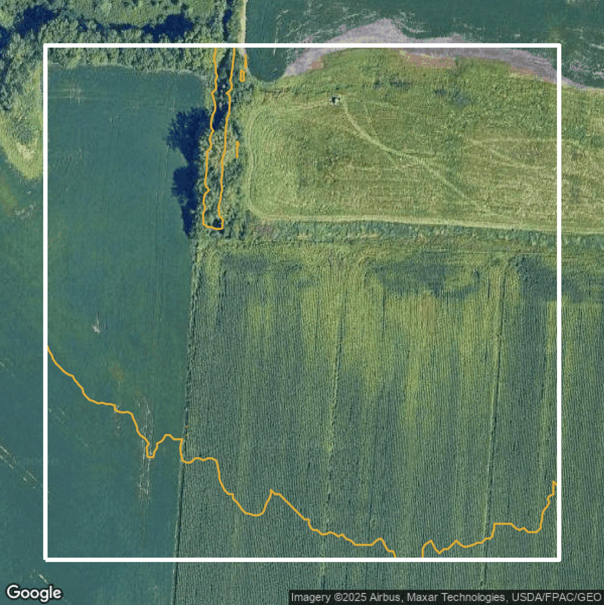 This image shows a contour map in Franklin County created using GIS data in Equator.