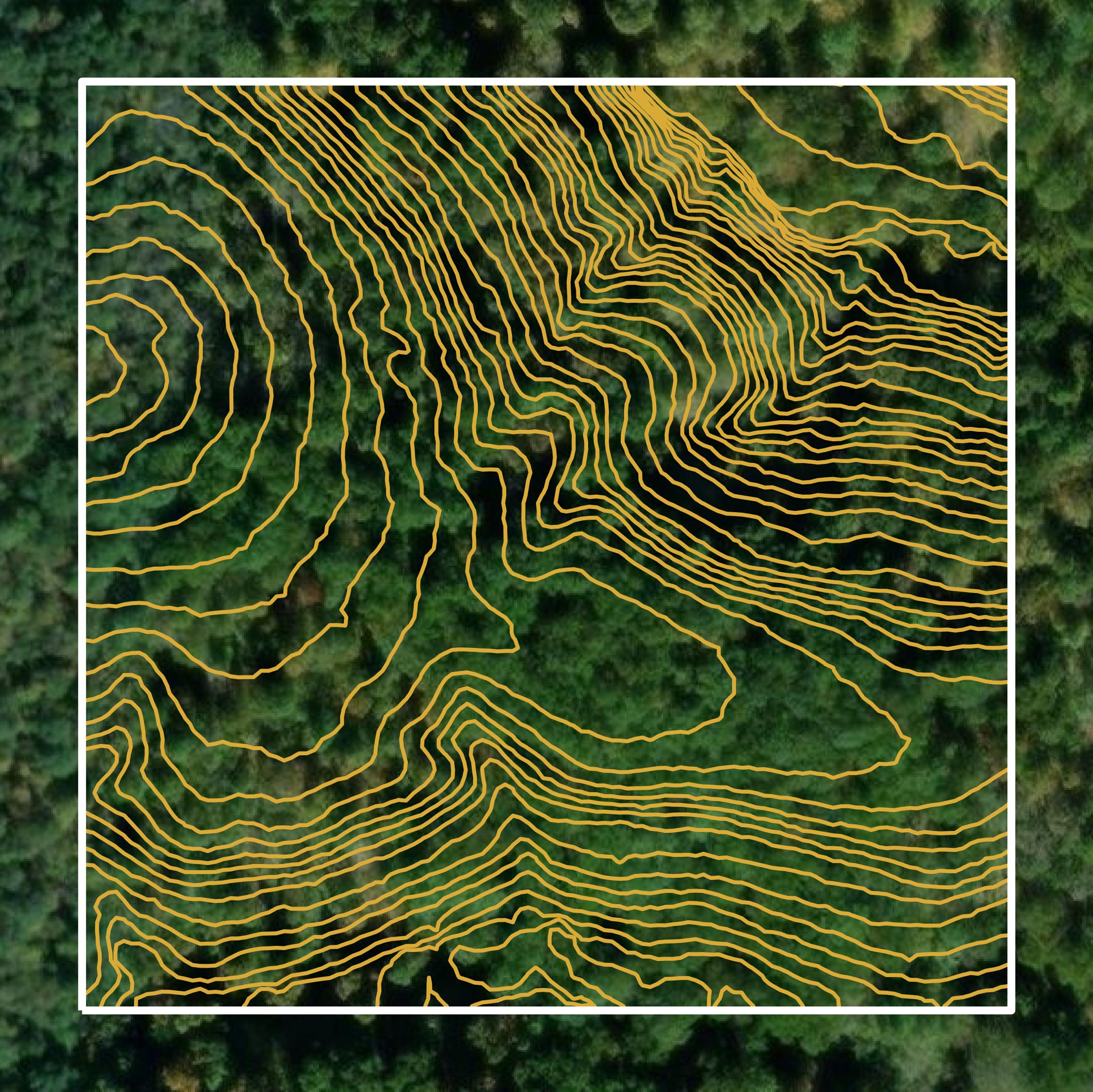 This image shows a contour map in Gallia County created using GIS data in Equator.