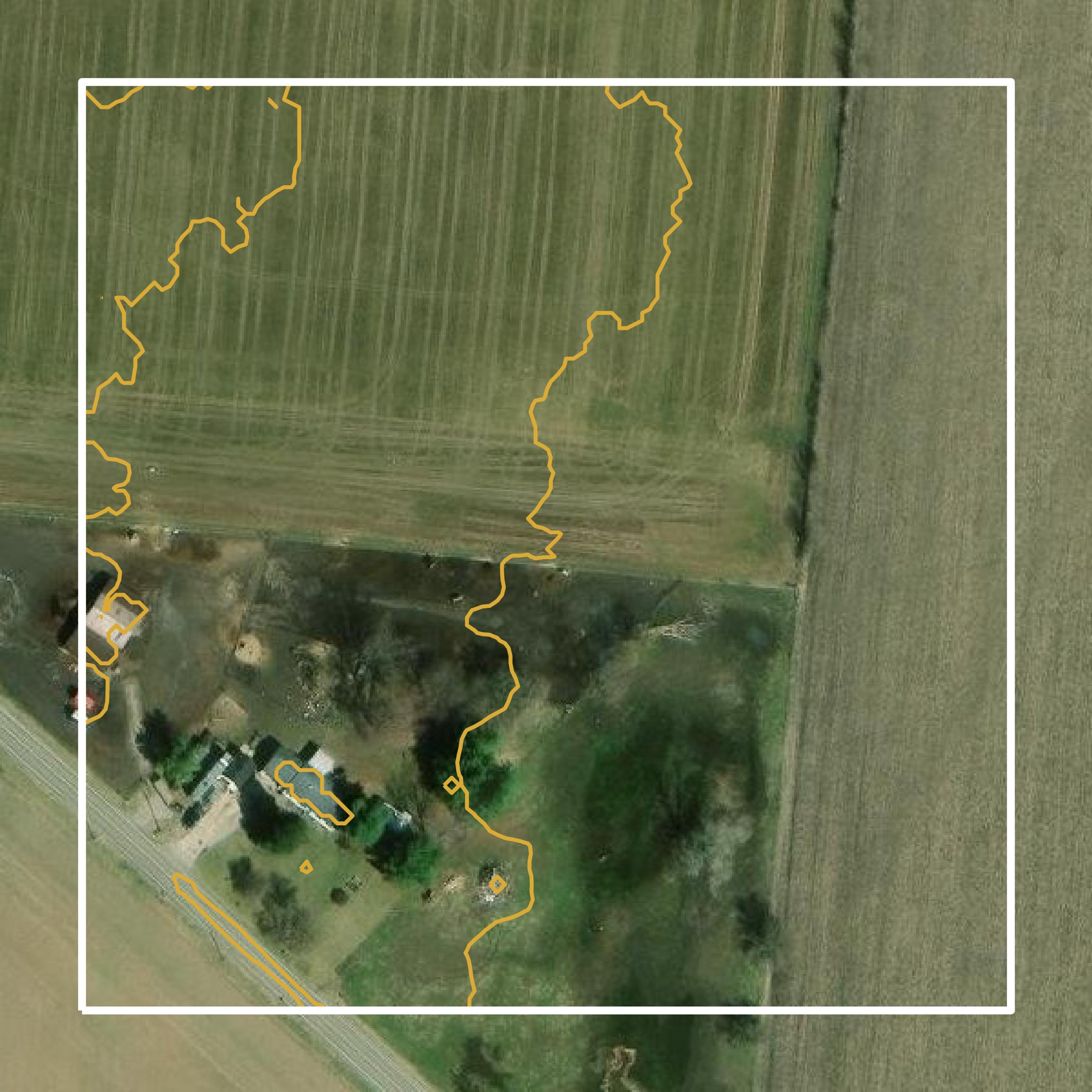 This image shows a contour map in Greene County created using GIS data in Equator.