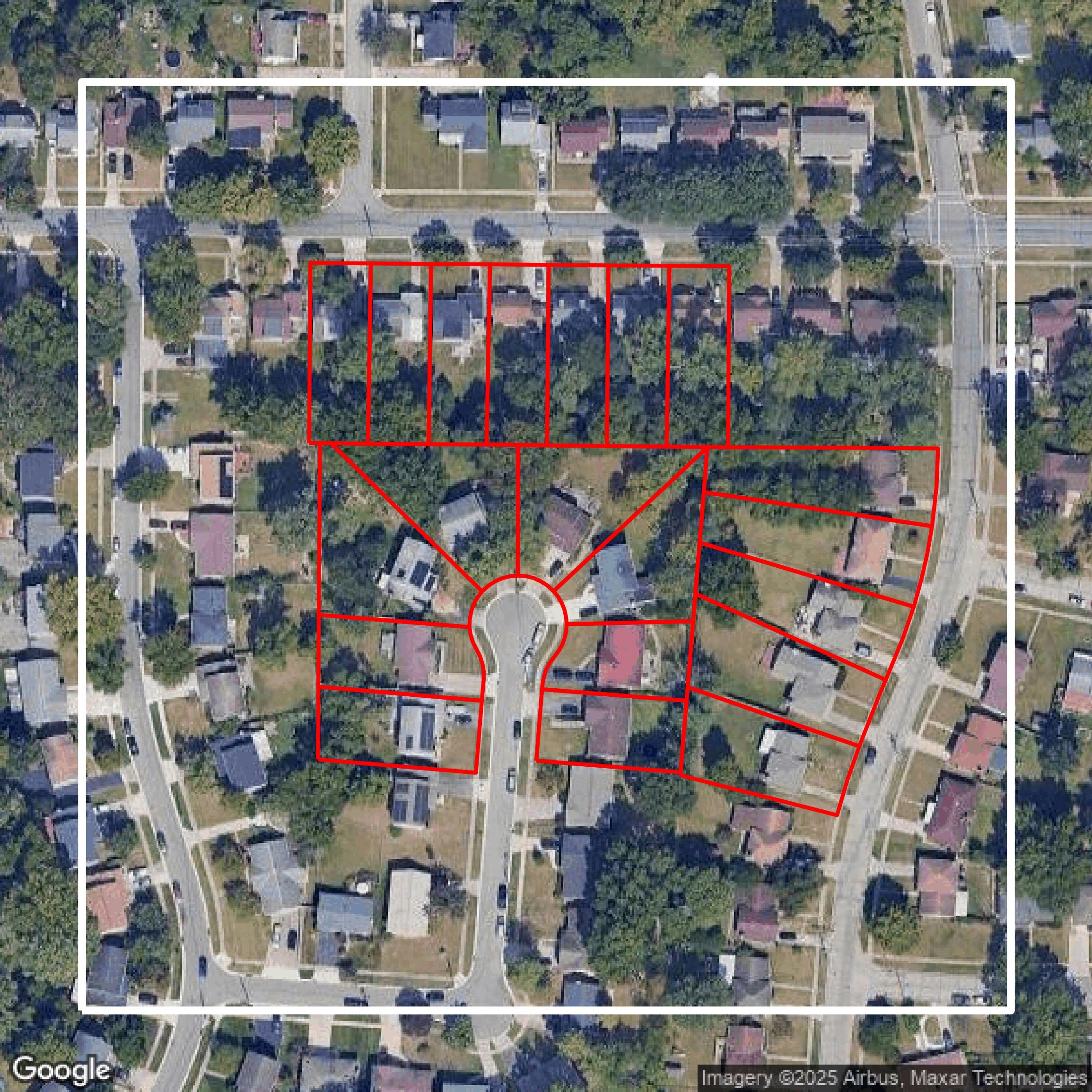 This image shows parcel data in Hamilton County created using GIS data in Equator.