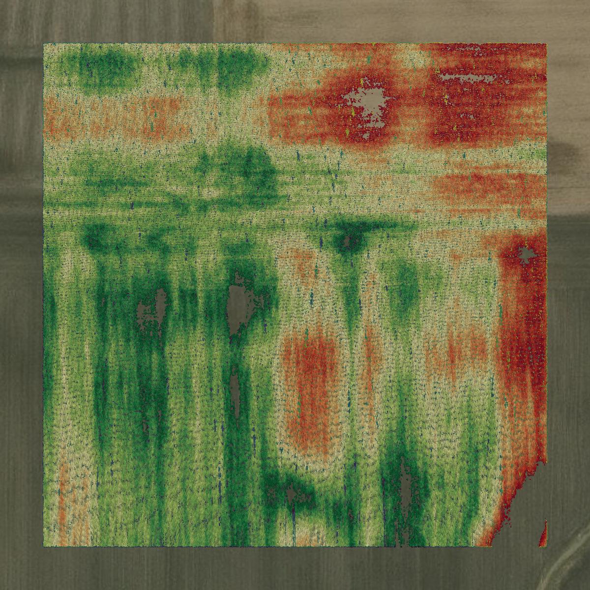 This image shows a LiDAR point cloud in Hardin County created using GIS data in Equator.