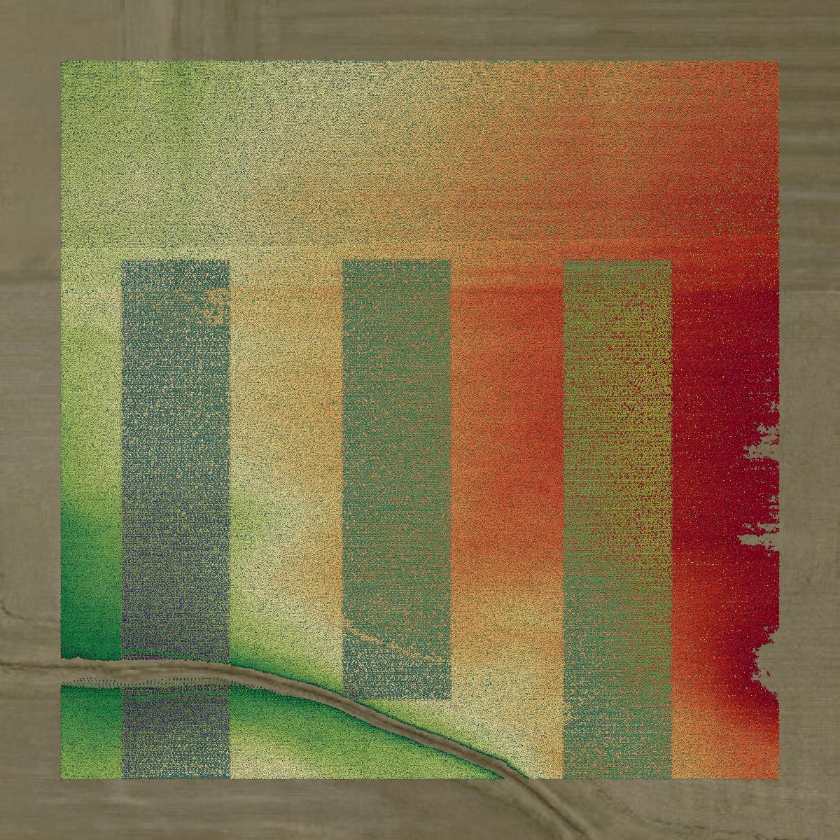 This image shows a LiDAR point cloud in Henry County created using GIS data in Equator.