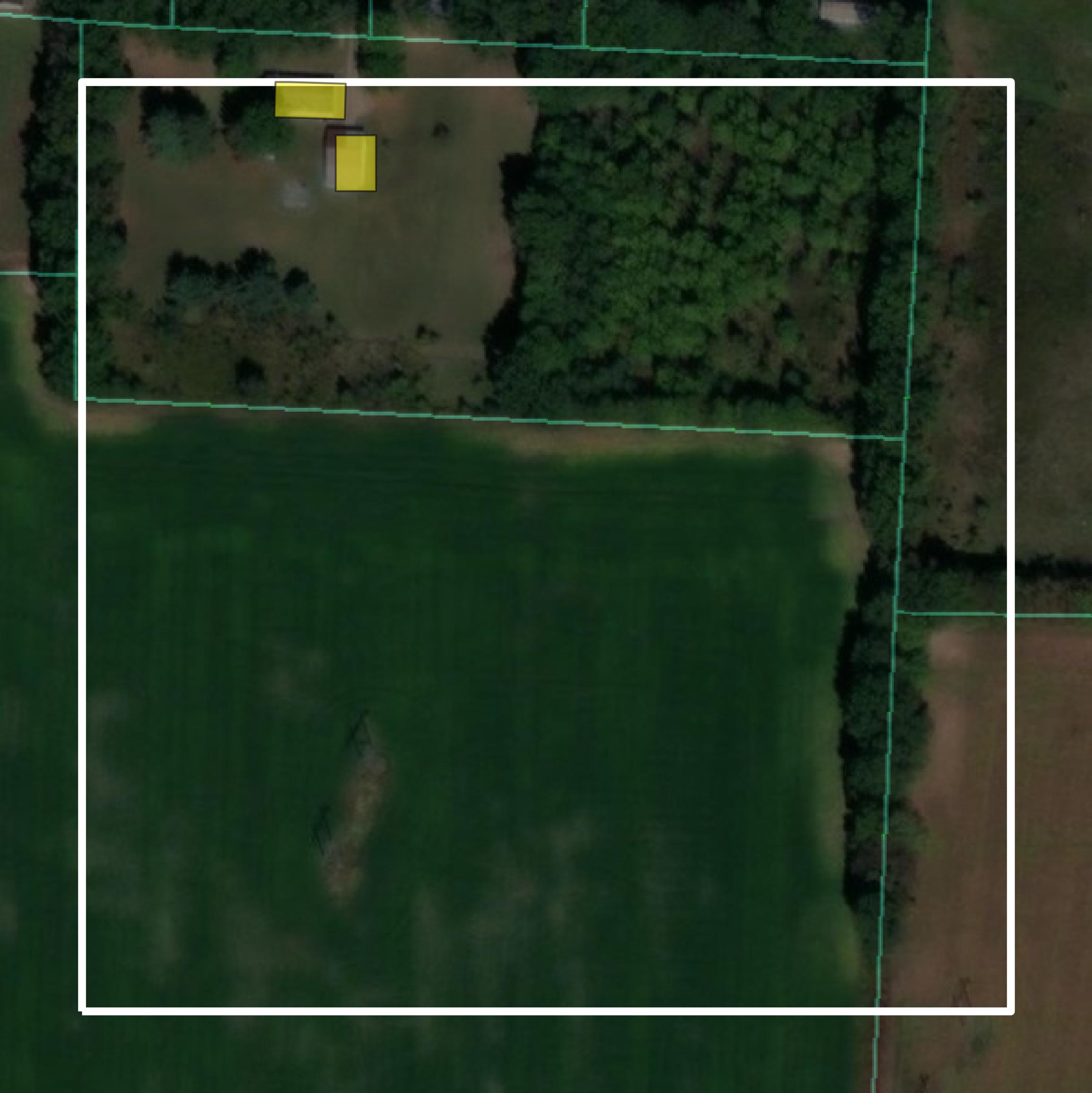 This image shows parcel and building data in Highland County created using GIS data in Equator.