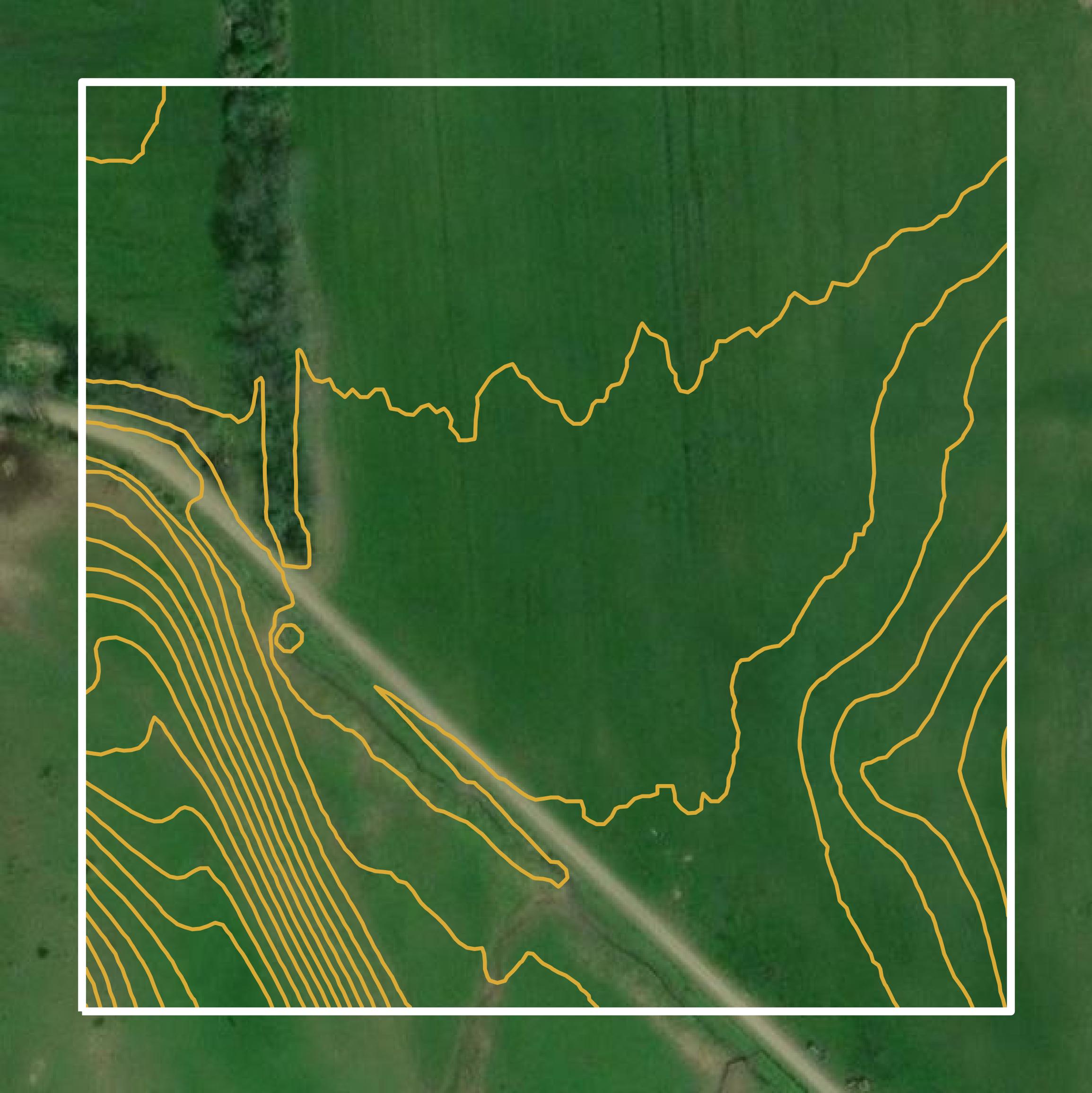 This image shows a contour map in Holmes County created using GIS data in Equator.