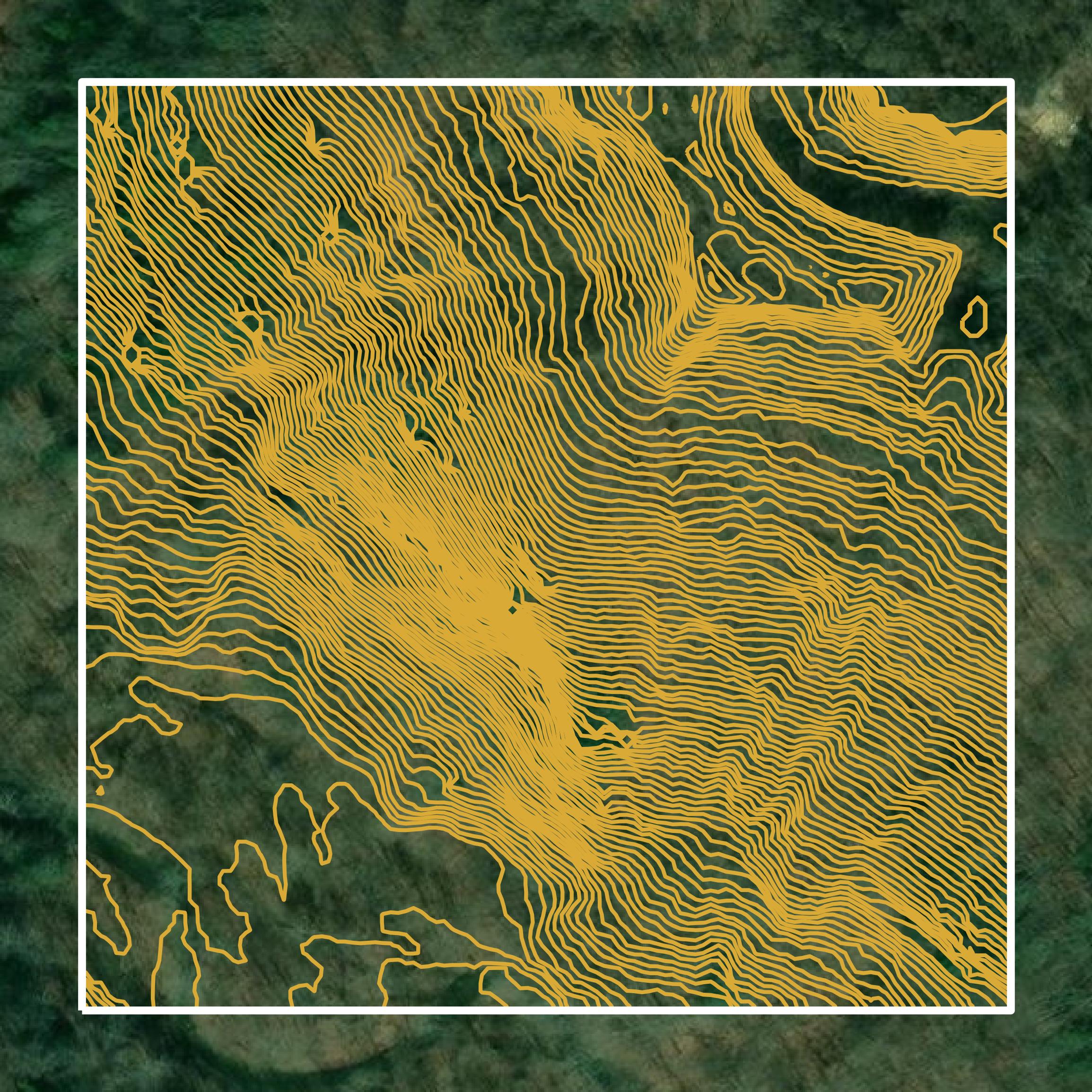 This image shows a contour map in Jefferson County created using GIS data in Equator.