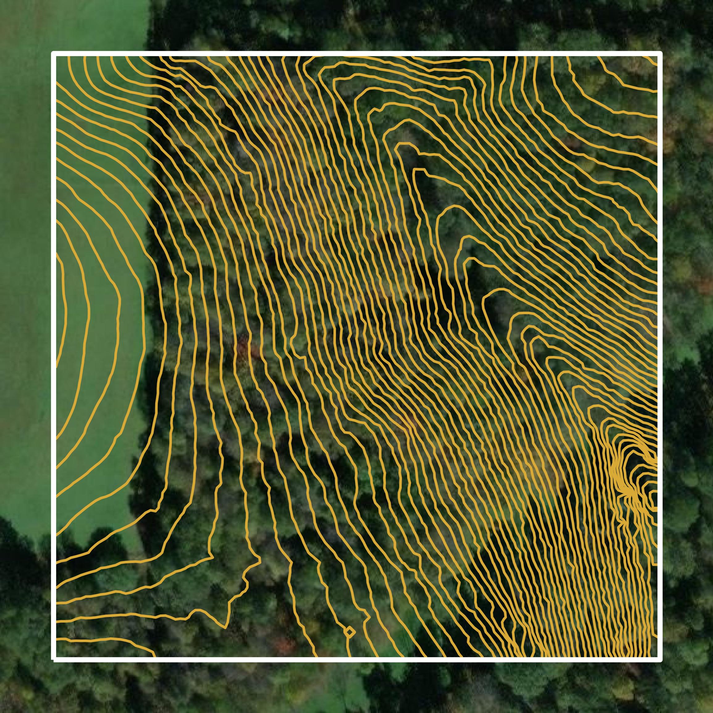 This image shows a contour map in Jefferson County created using GIS data in Equator.