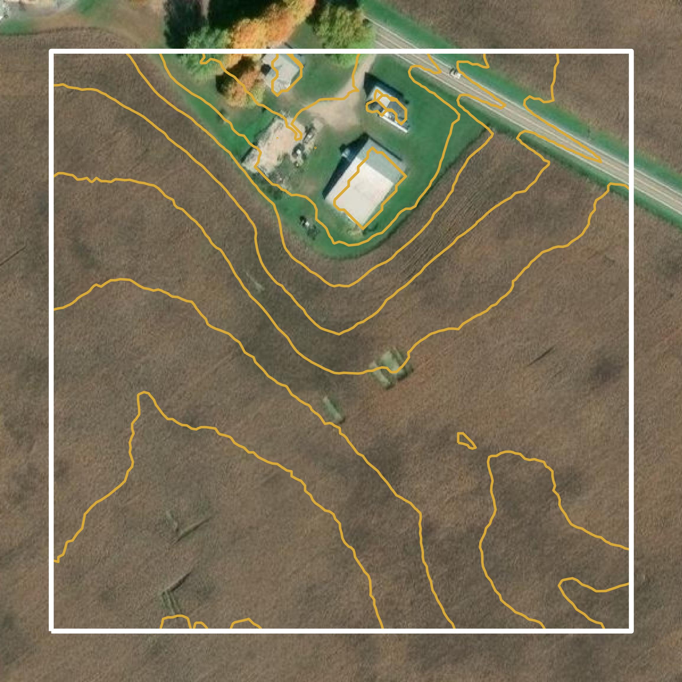 This image shows a contour map in Knox County created using GIS data in Equator.