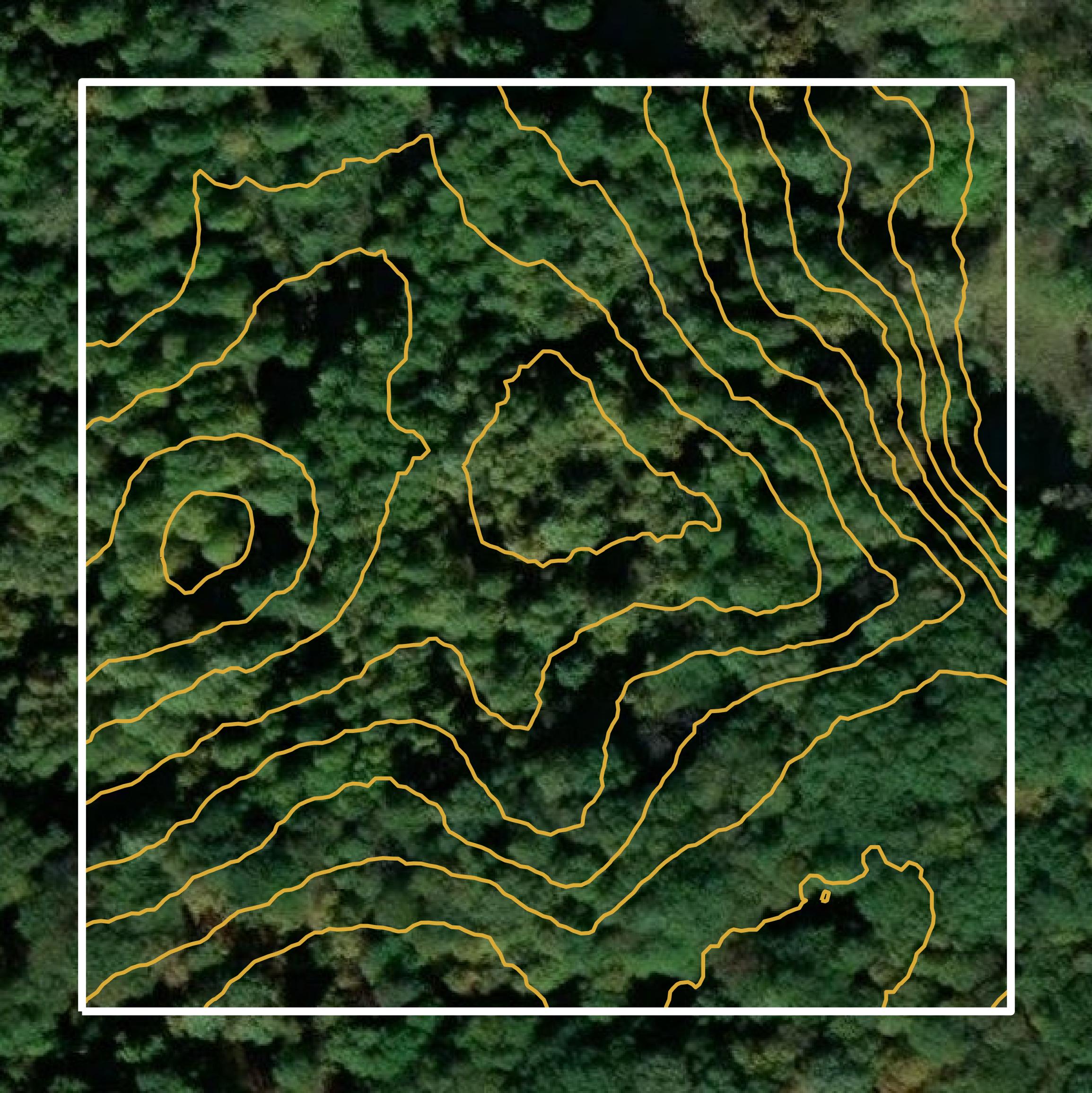 This image shows a contour map in Lake County created using GIS data in Equator.