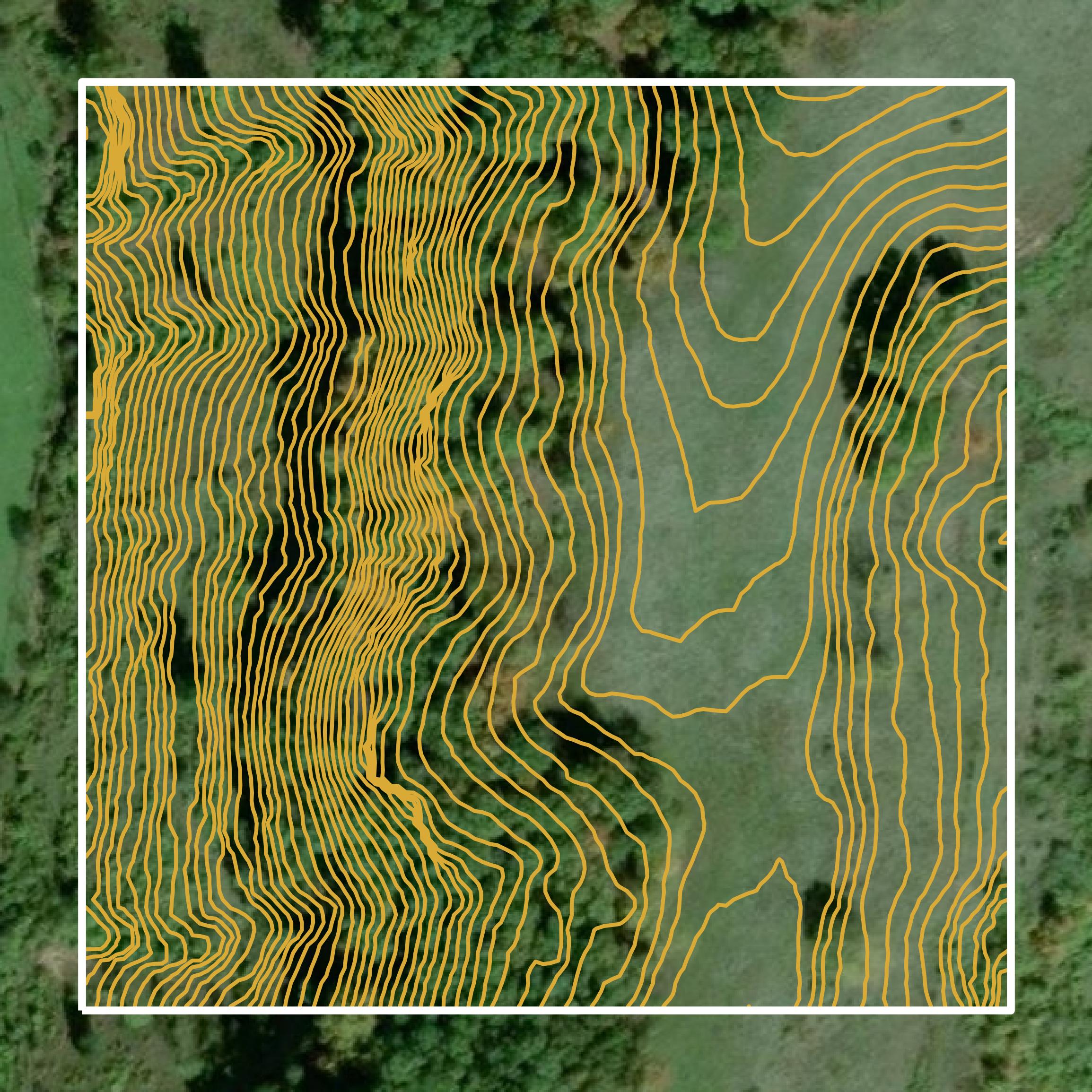 This image shows a contour map in Lawrence County created using GIS data in Equator.