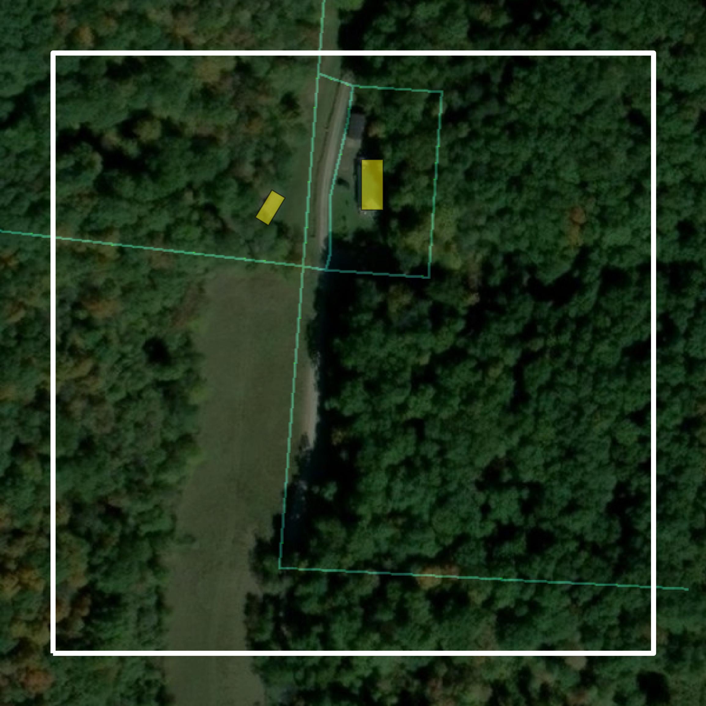 This image shows parcel and building data in Lawrence County created using GIS data in Equator.