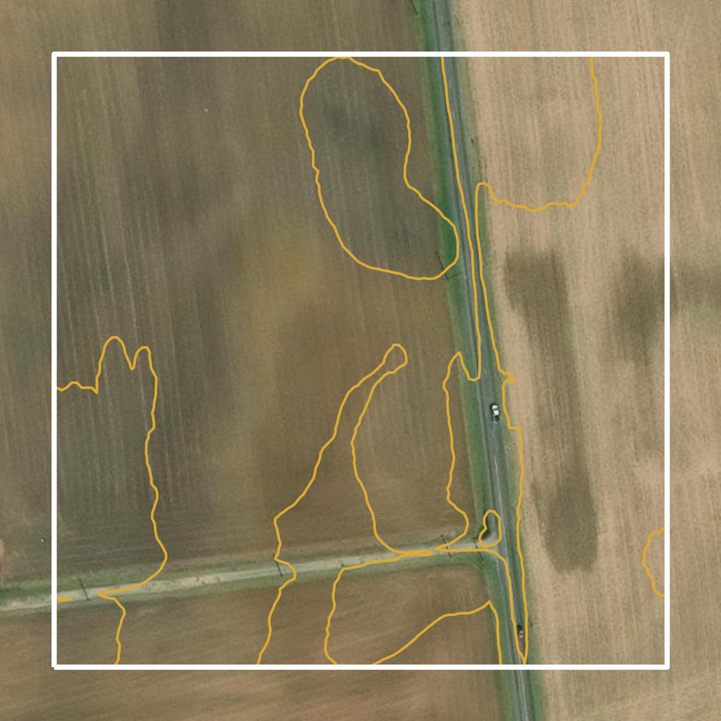 This image shows a contour map in Logan County created using GIS data in Equator.
