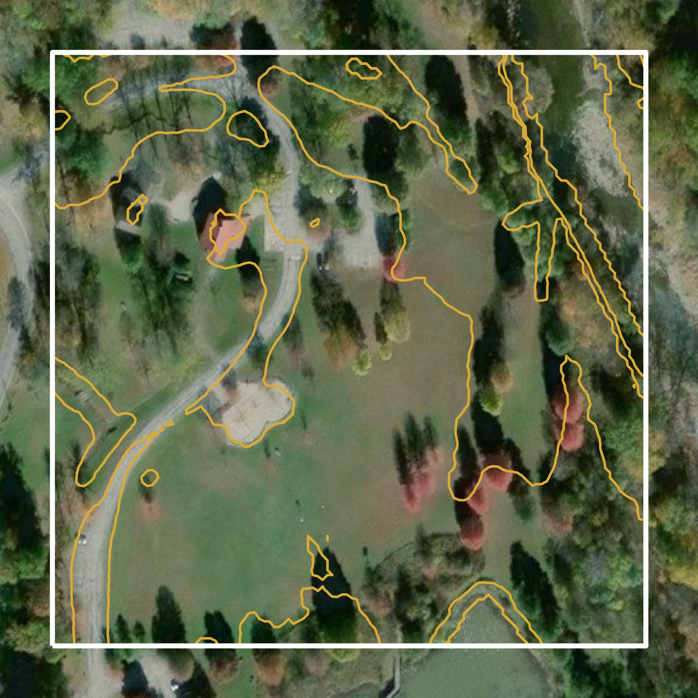 This image shows a contour map in Lorain County created using GIS data in Equator.