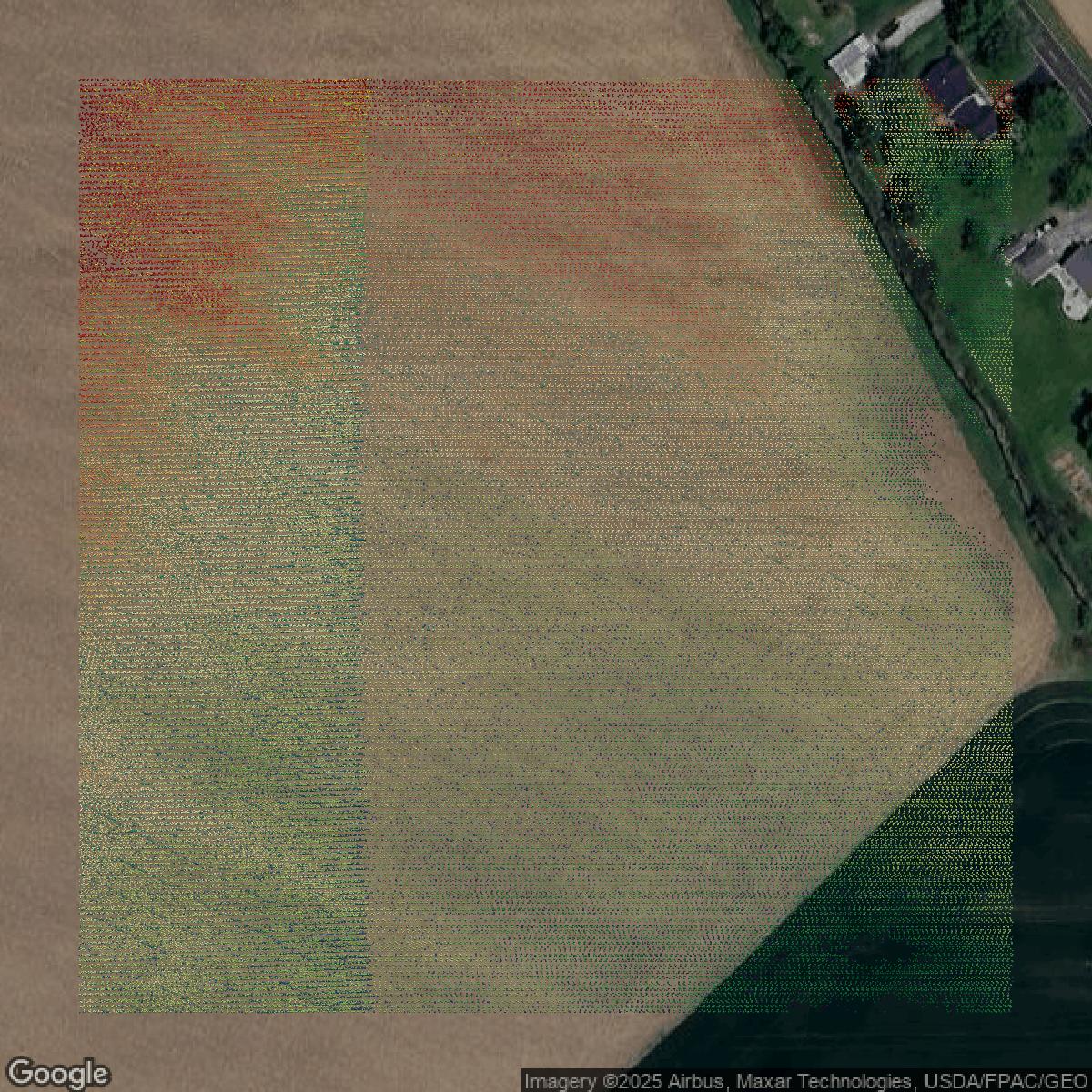 This image shows a LiDAR point cloud in Lucas County created using GIS data in Equator.