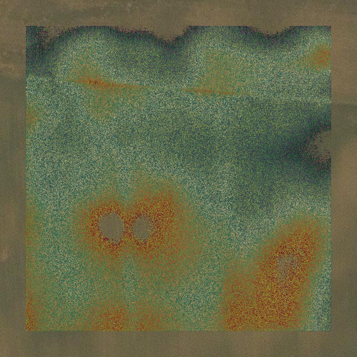 This image shows a LiDAR point cloud in Madison County created using GIS data in Equator.