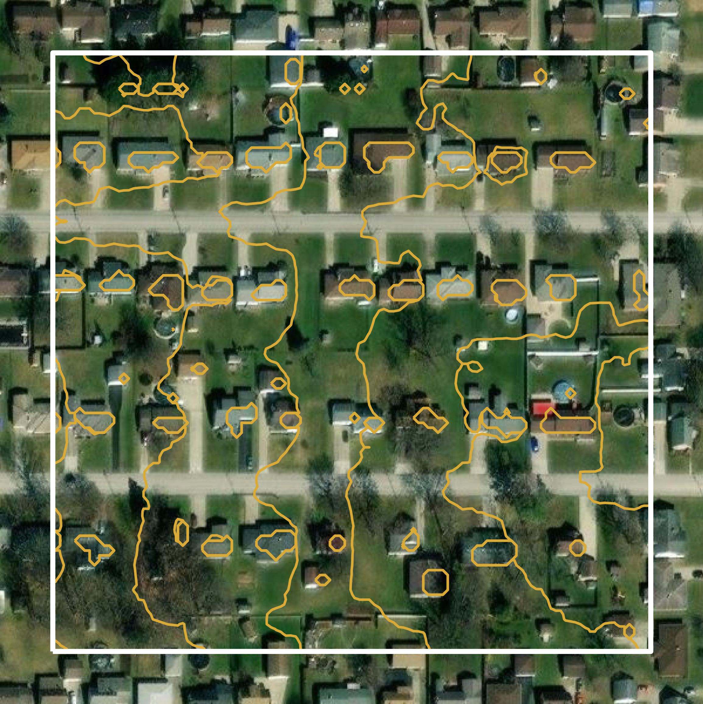 This image shows a contour map in Mahoning County created using GIS data in Equator.