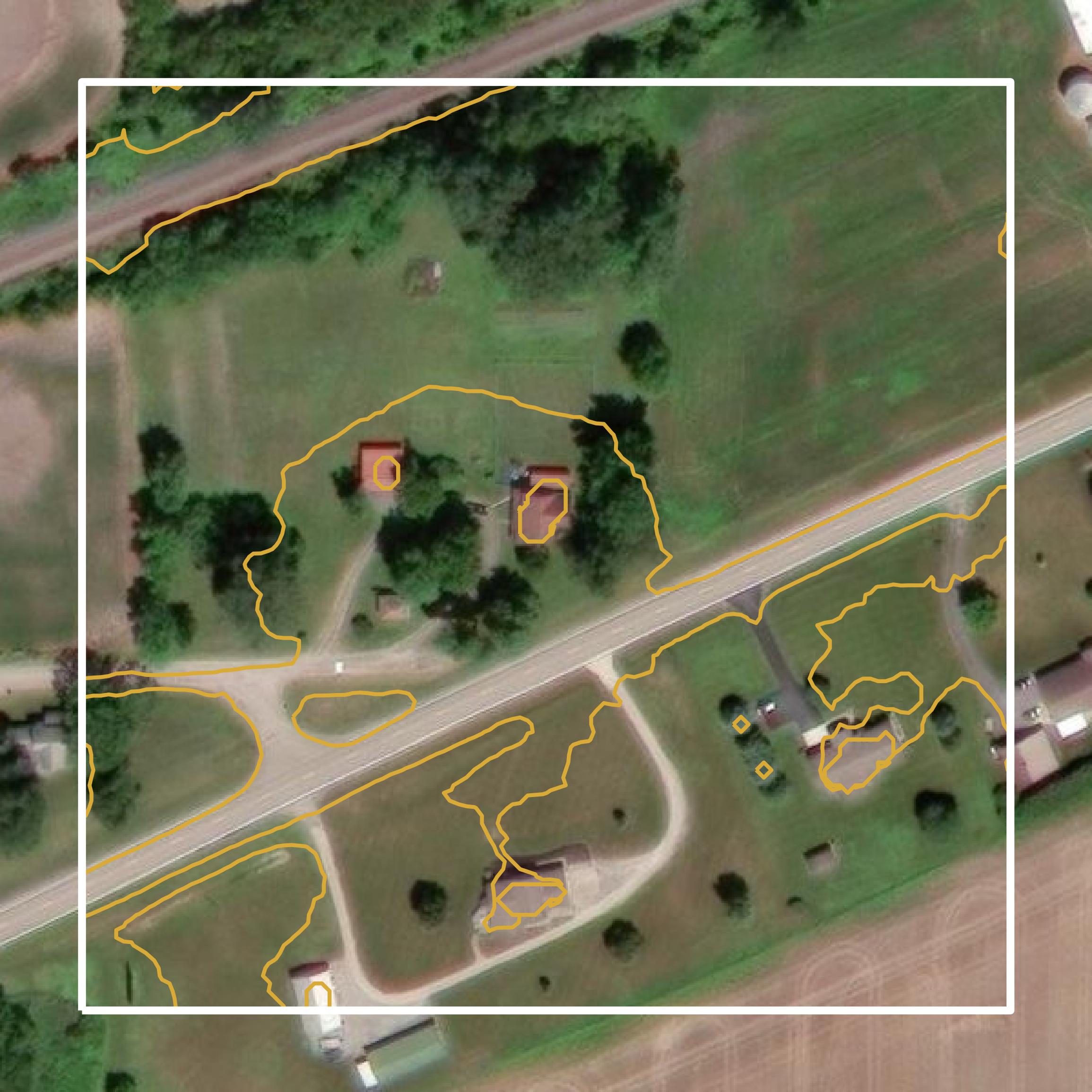 This image shows a contour map in Marion County created using GIS data in Equator.