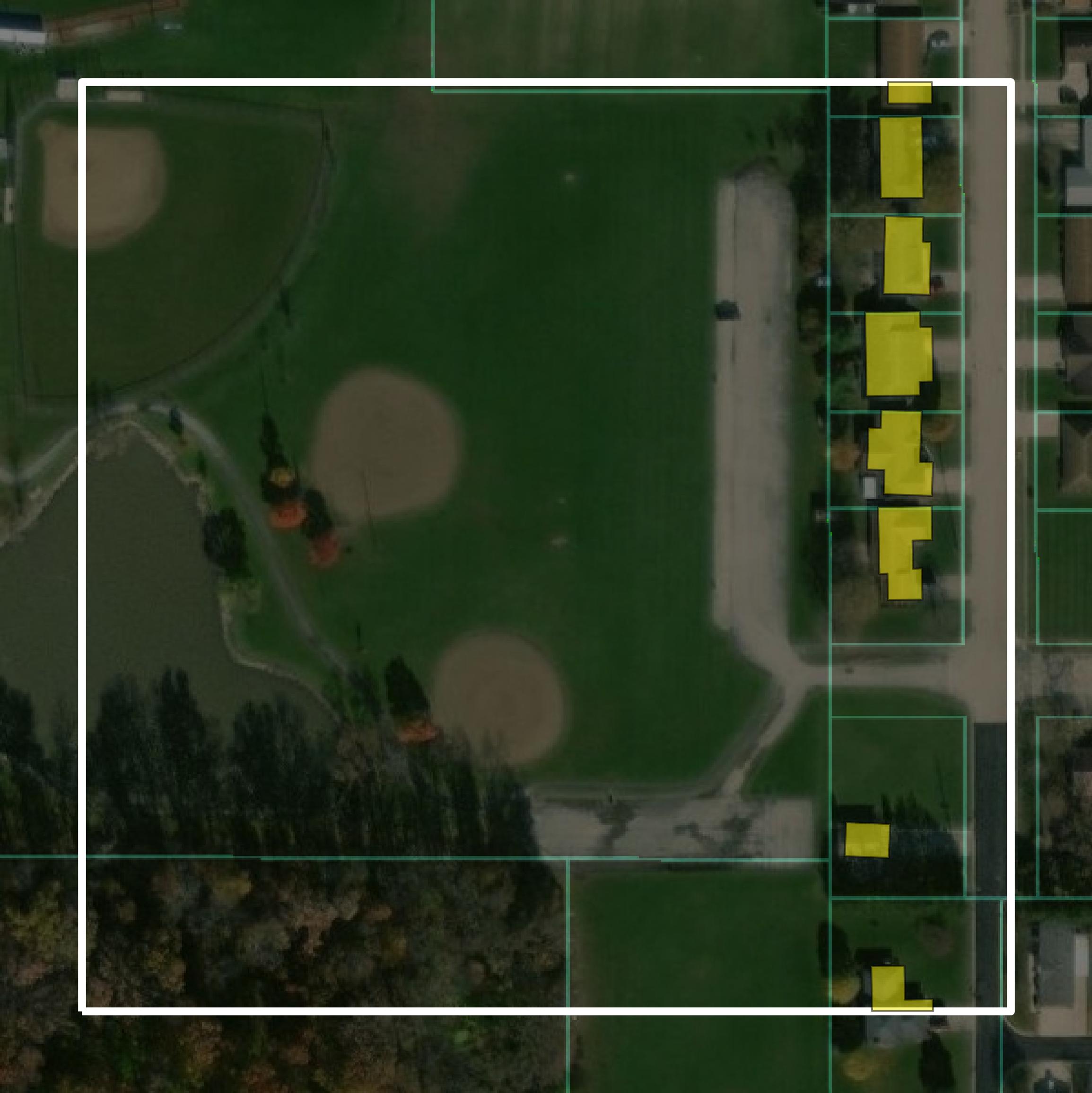 This image shows parcel and building data in Mercer County created using GIS data in Equator.