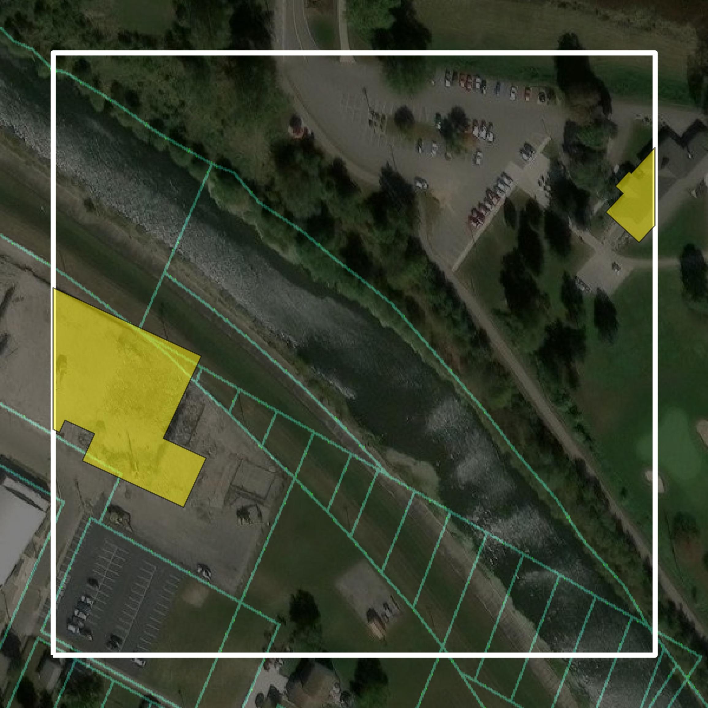 This image shows parcel and building data in Miami County created using GIS data in Equator.