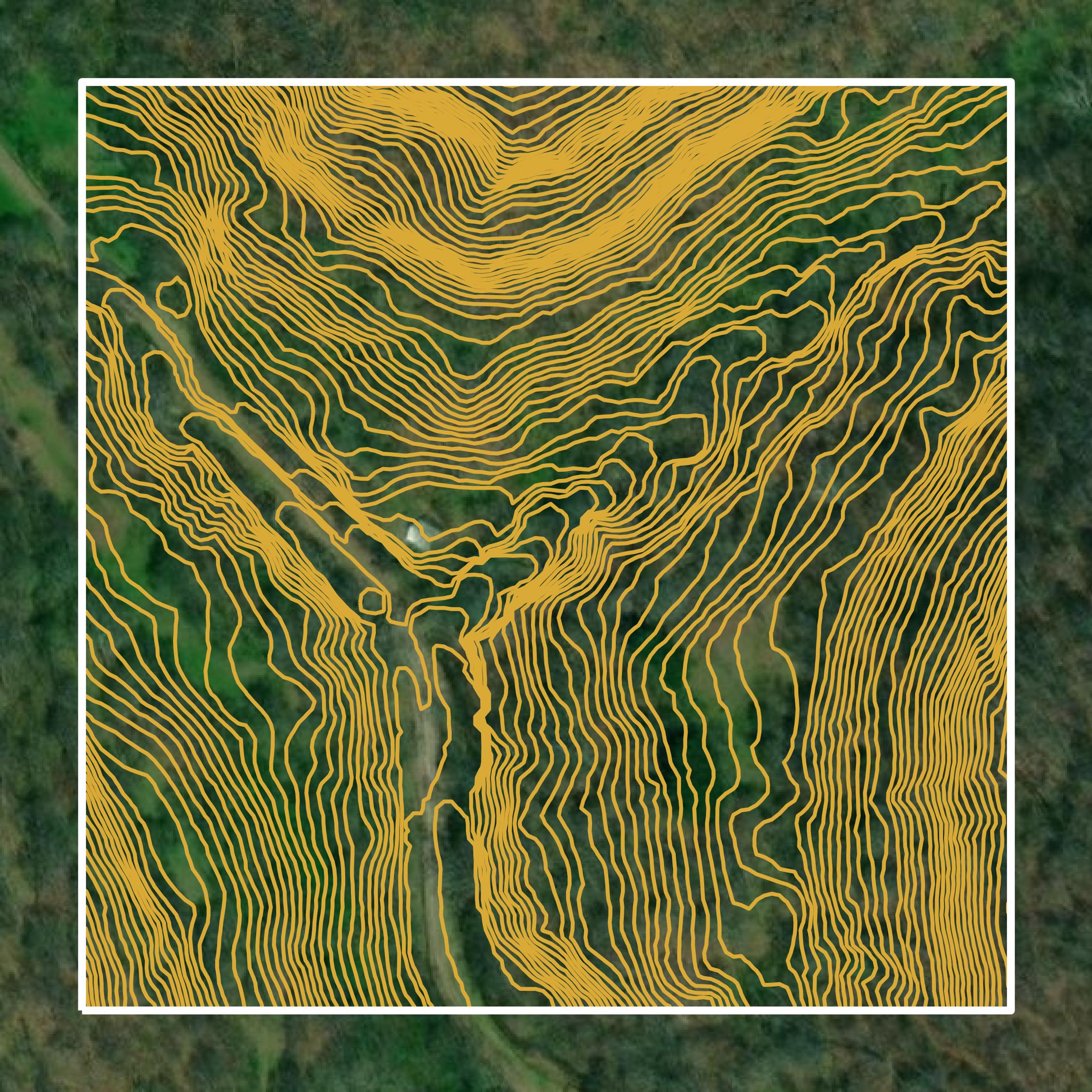 This image shows a contour map in Monroe County created using GIS data in Equator.