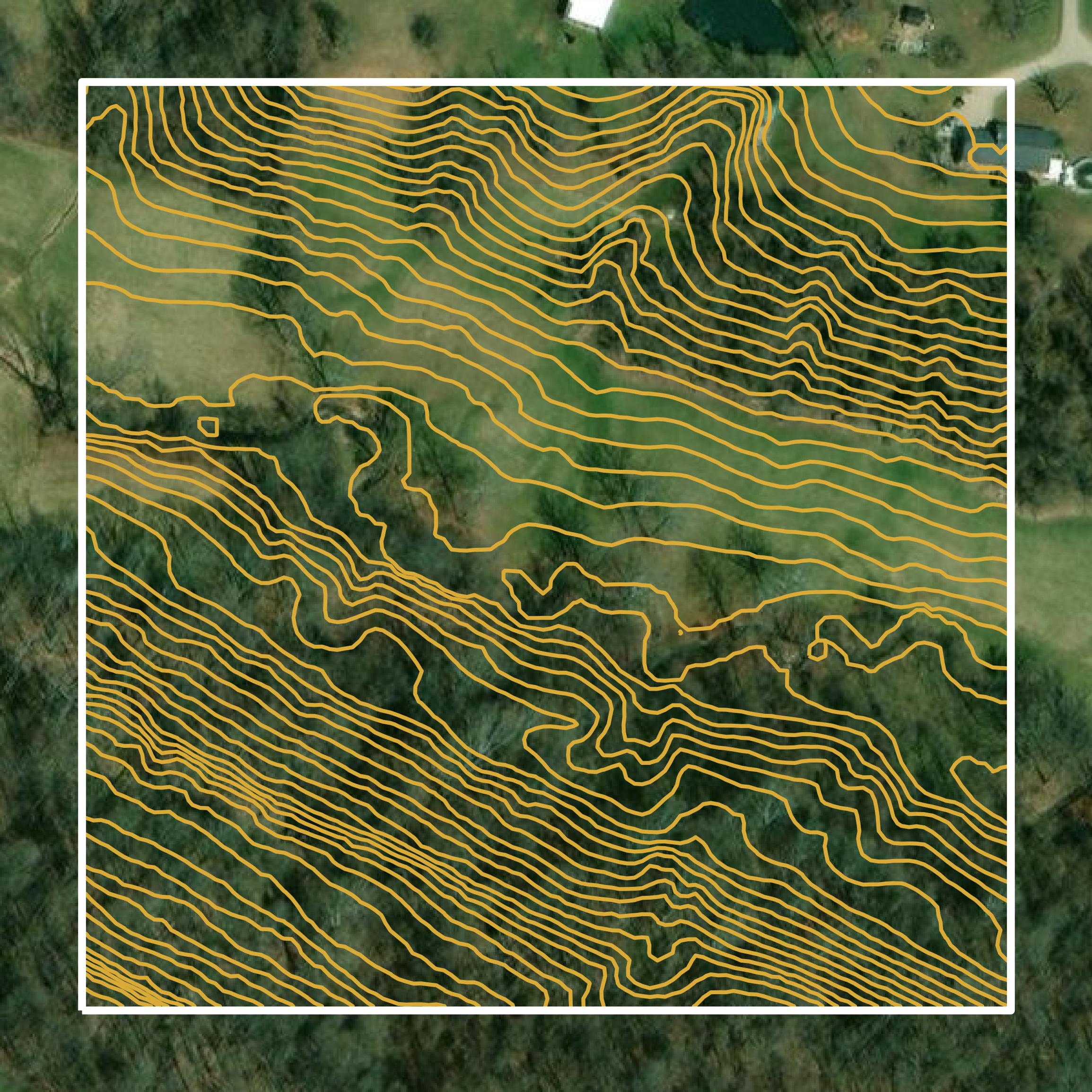 This image shows a contour map in Morgan County created using GIS data in Equator.