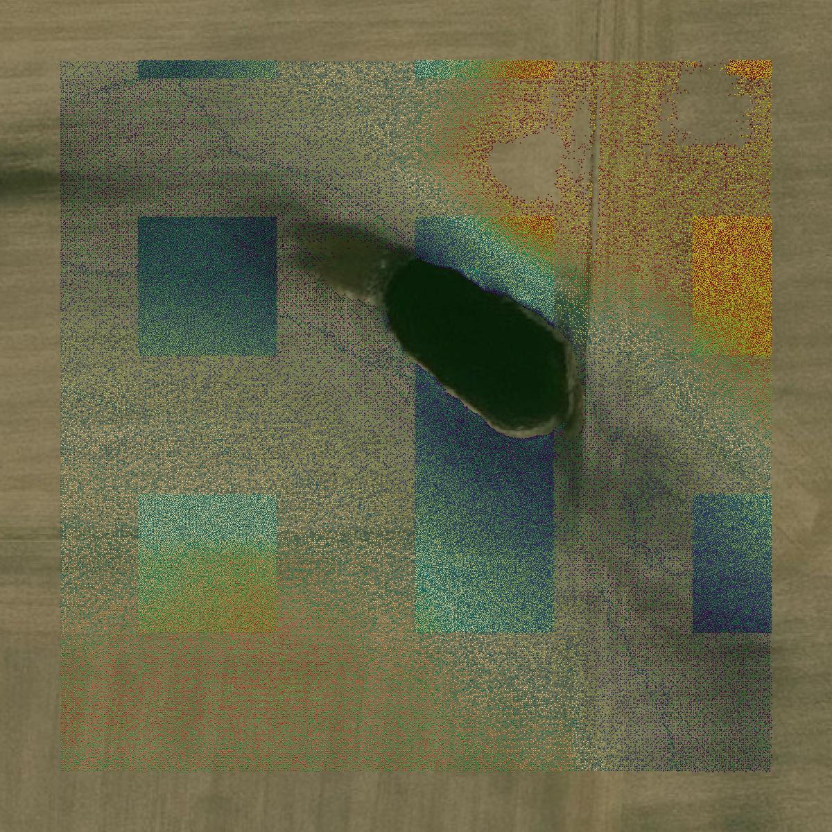 This image shows a LiDAR point cloud in Muskingum County created using GIS data in Equator.