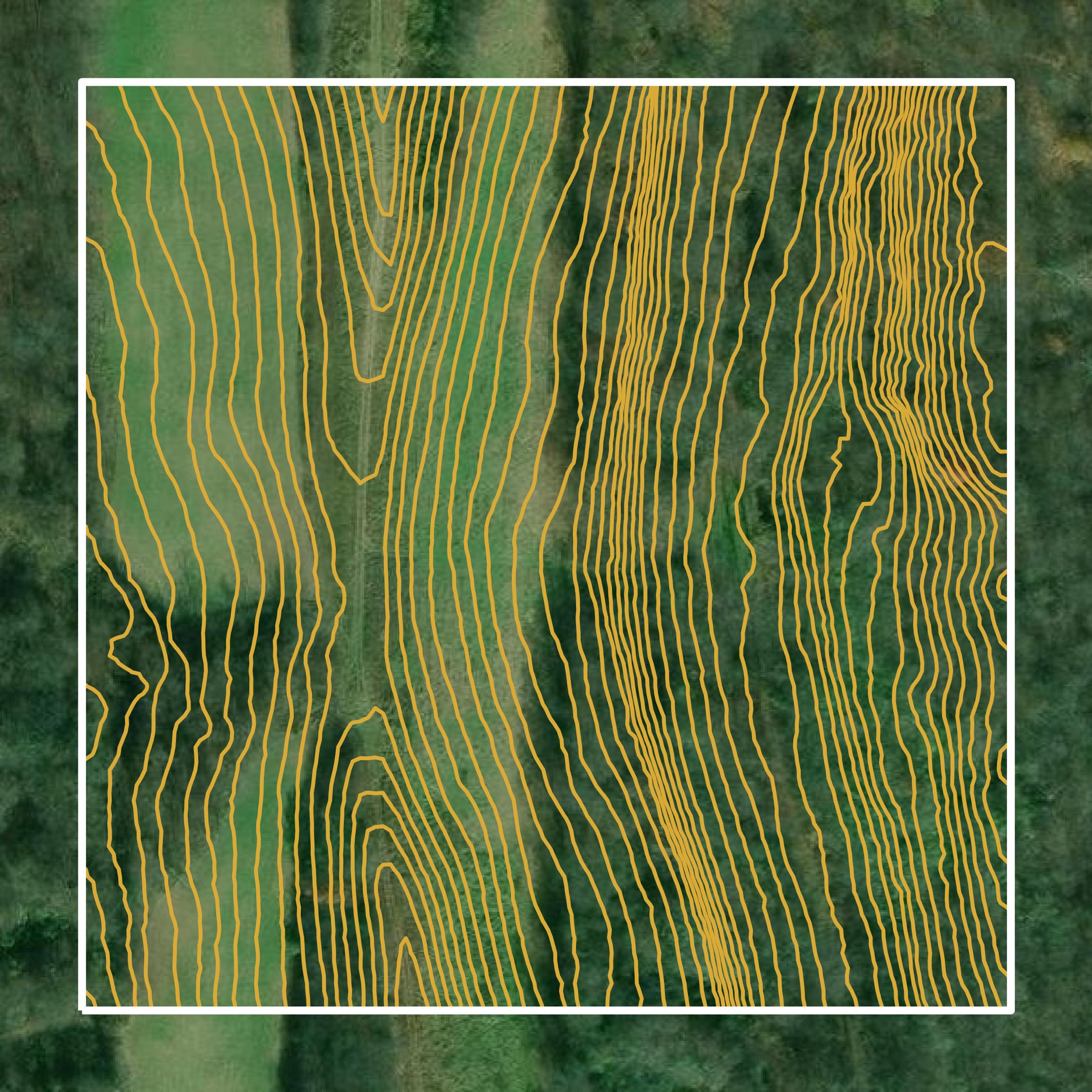 This image shows a contour map in Noble County created using GIS data in Equator.
