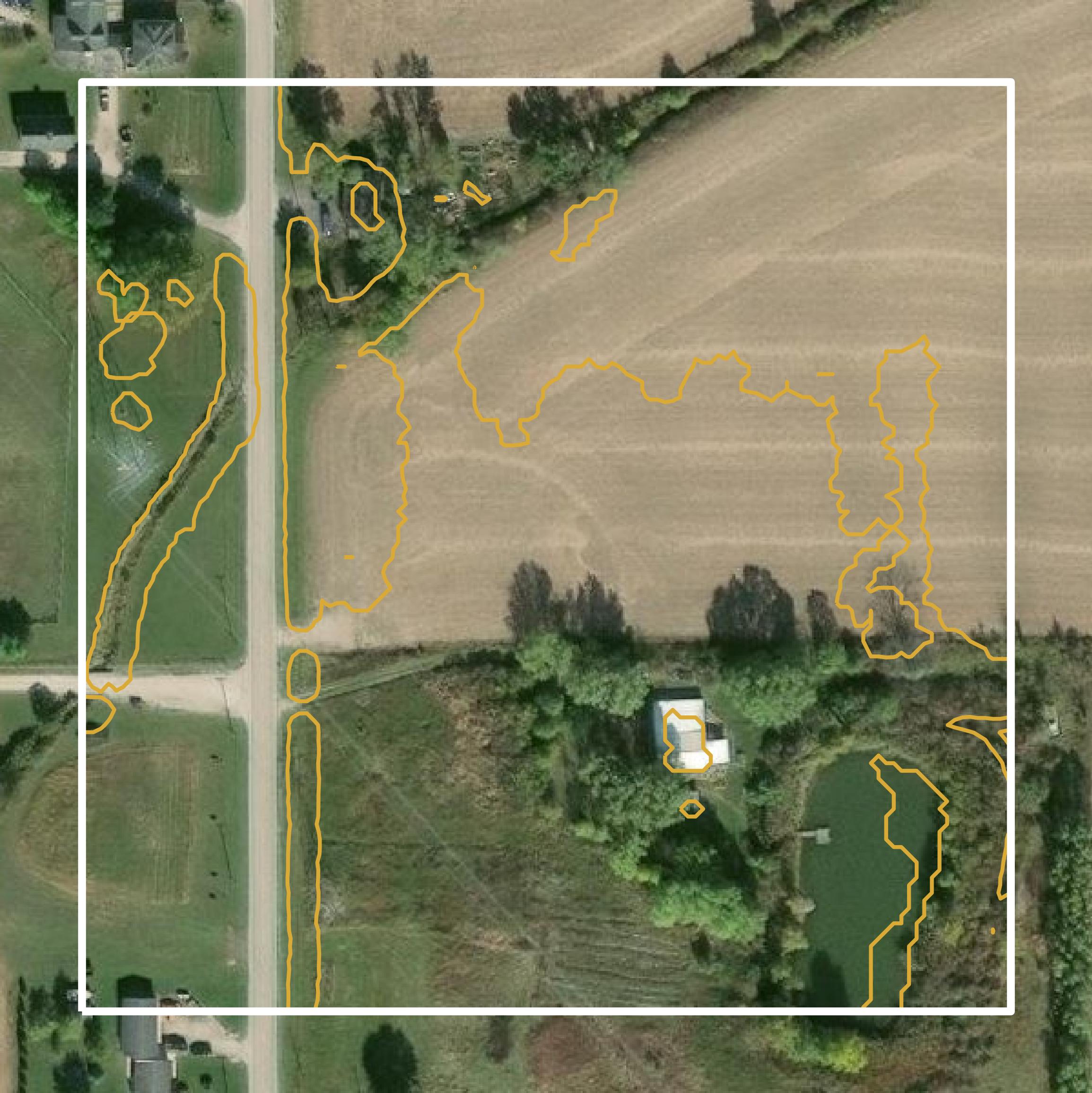 This image shows a contour map in Ottawa County created using GIS data in Equator.