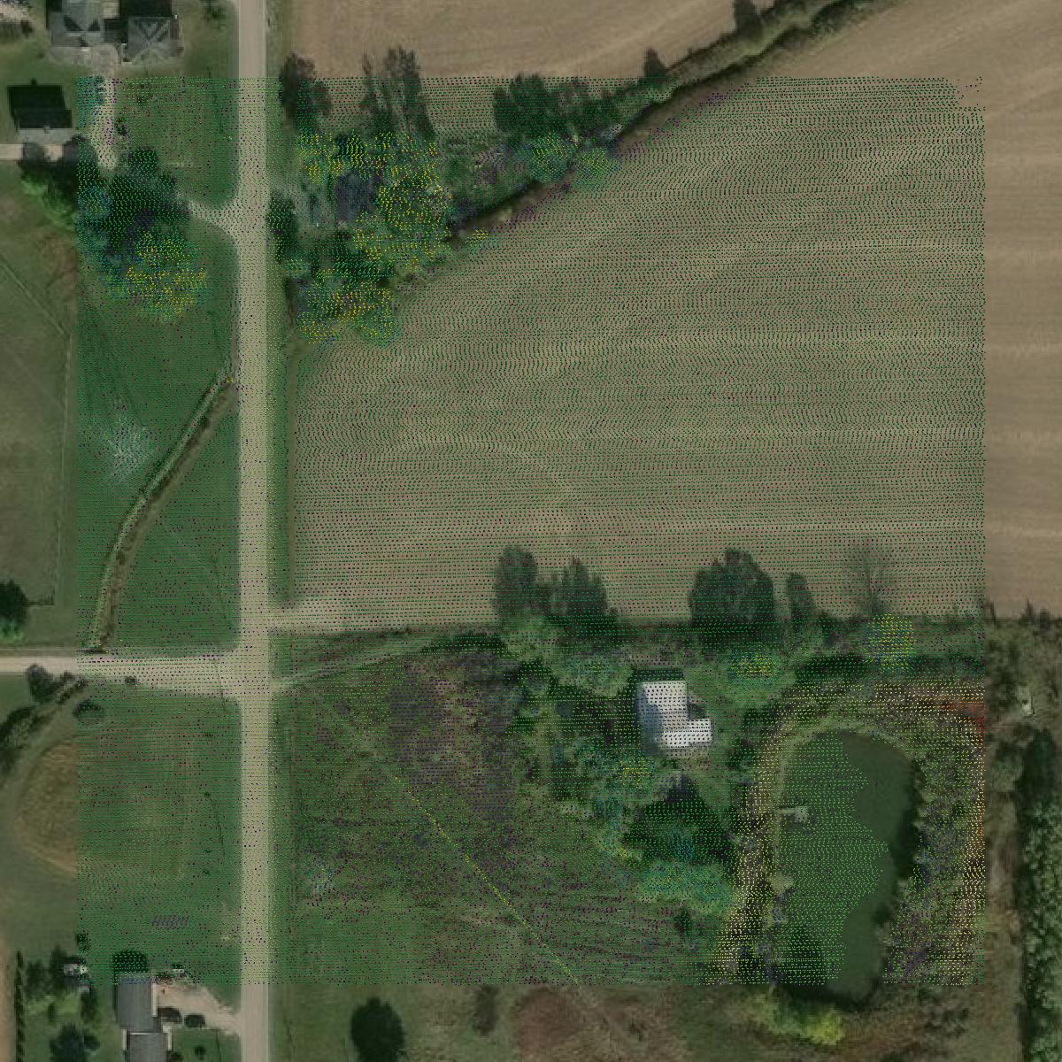 This image shows a LiDAR point cloud in Ottawa County created using GIS data in Equator.