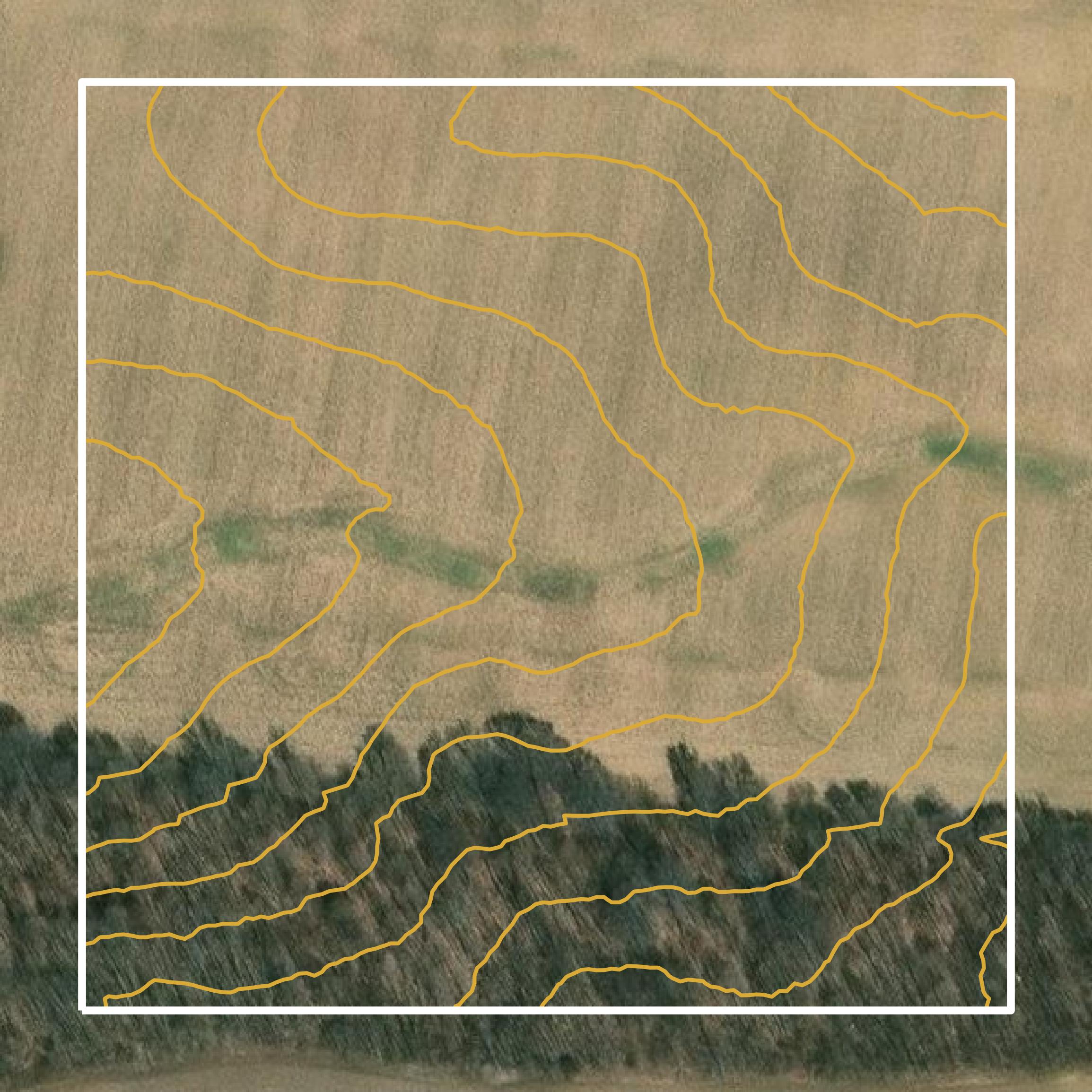 This image shows a contour map in Perry County created using GIS data in Equator.
