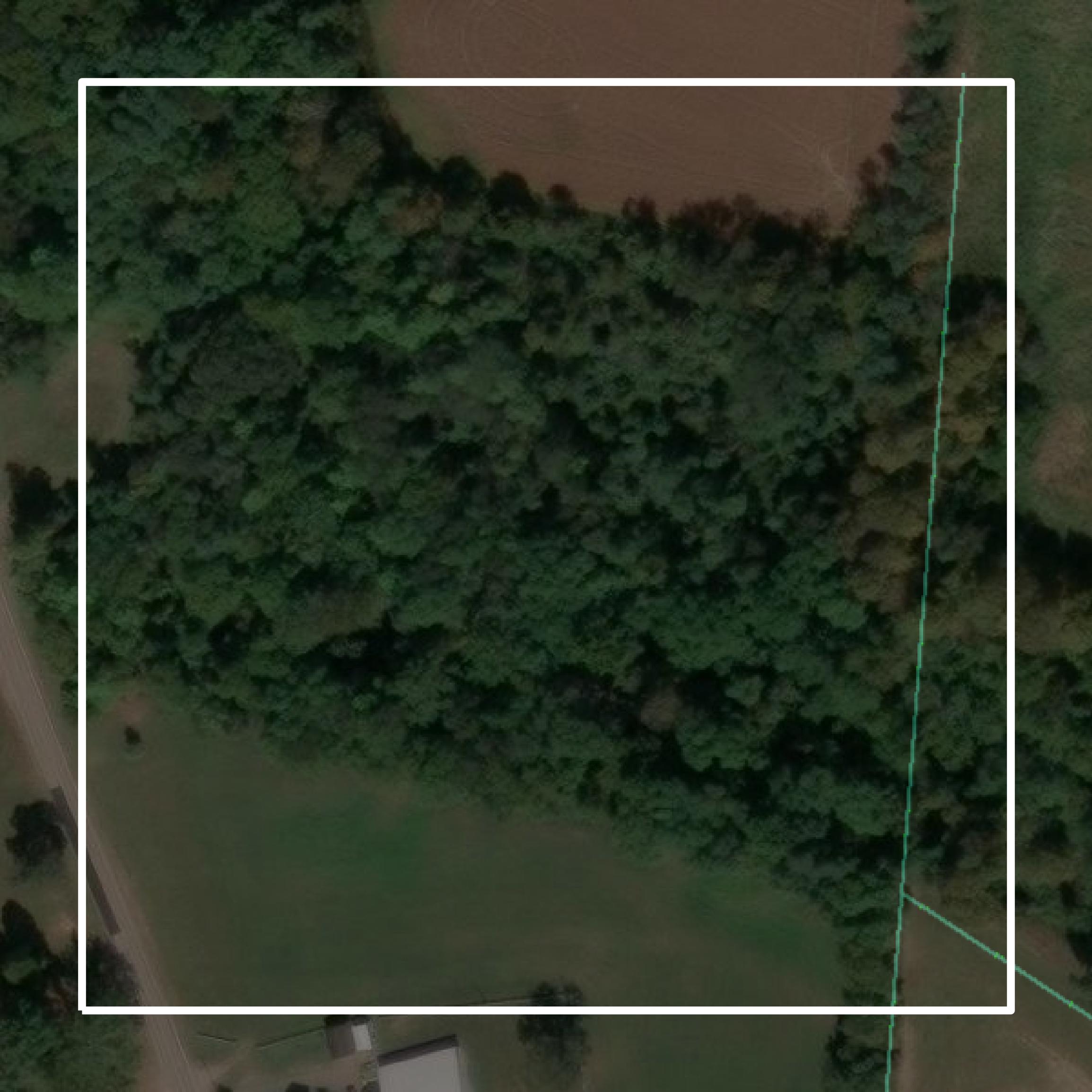 This image shows parcel and building data in Perry County created using GIS data in Equator.