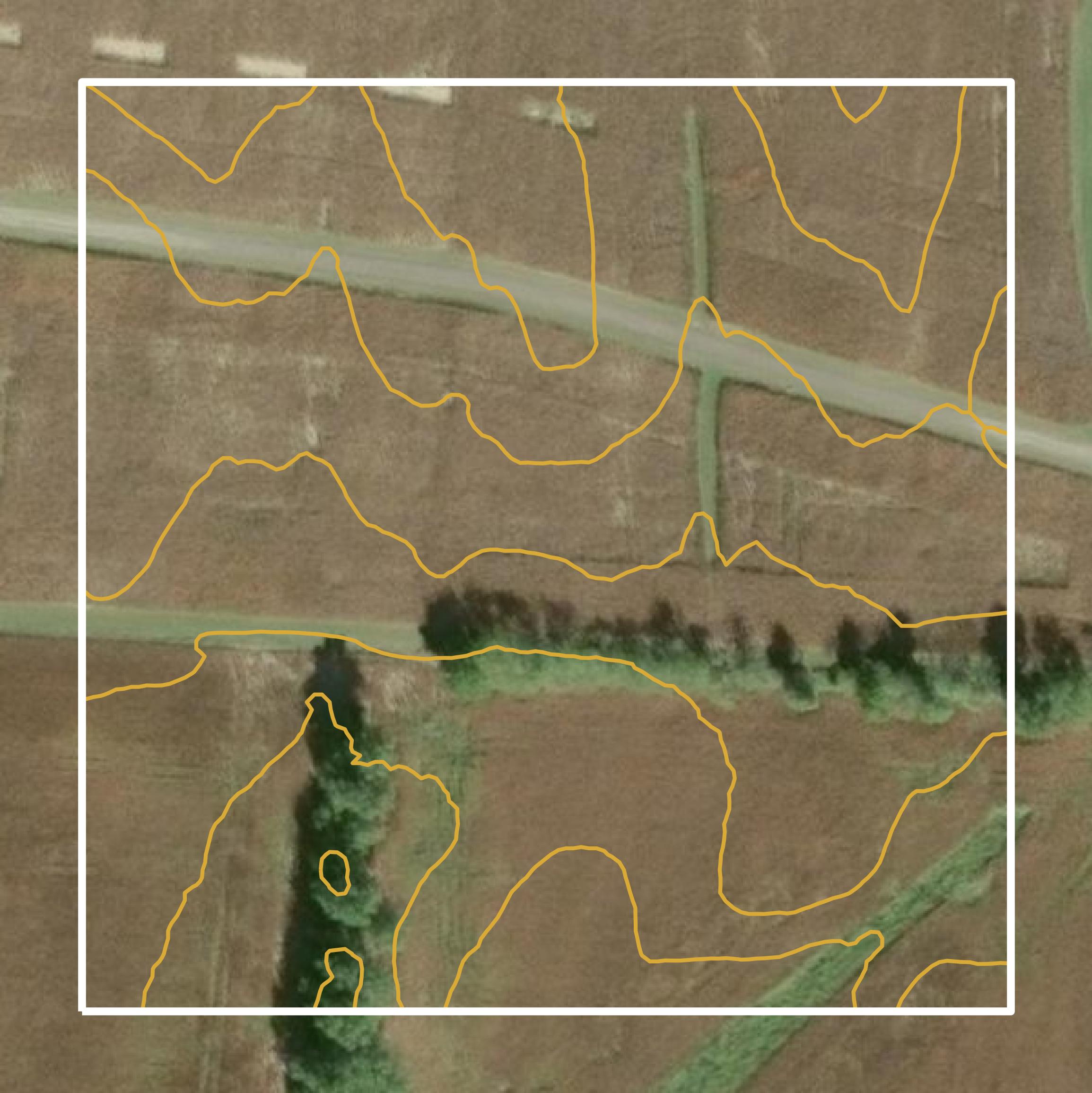 This image shows a contour map in Pickaway County created using GIS data in Equator.