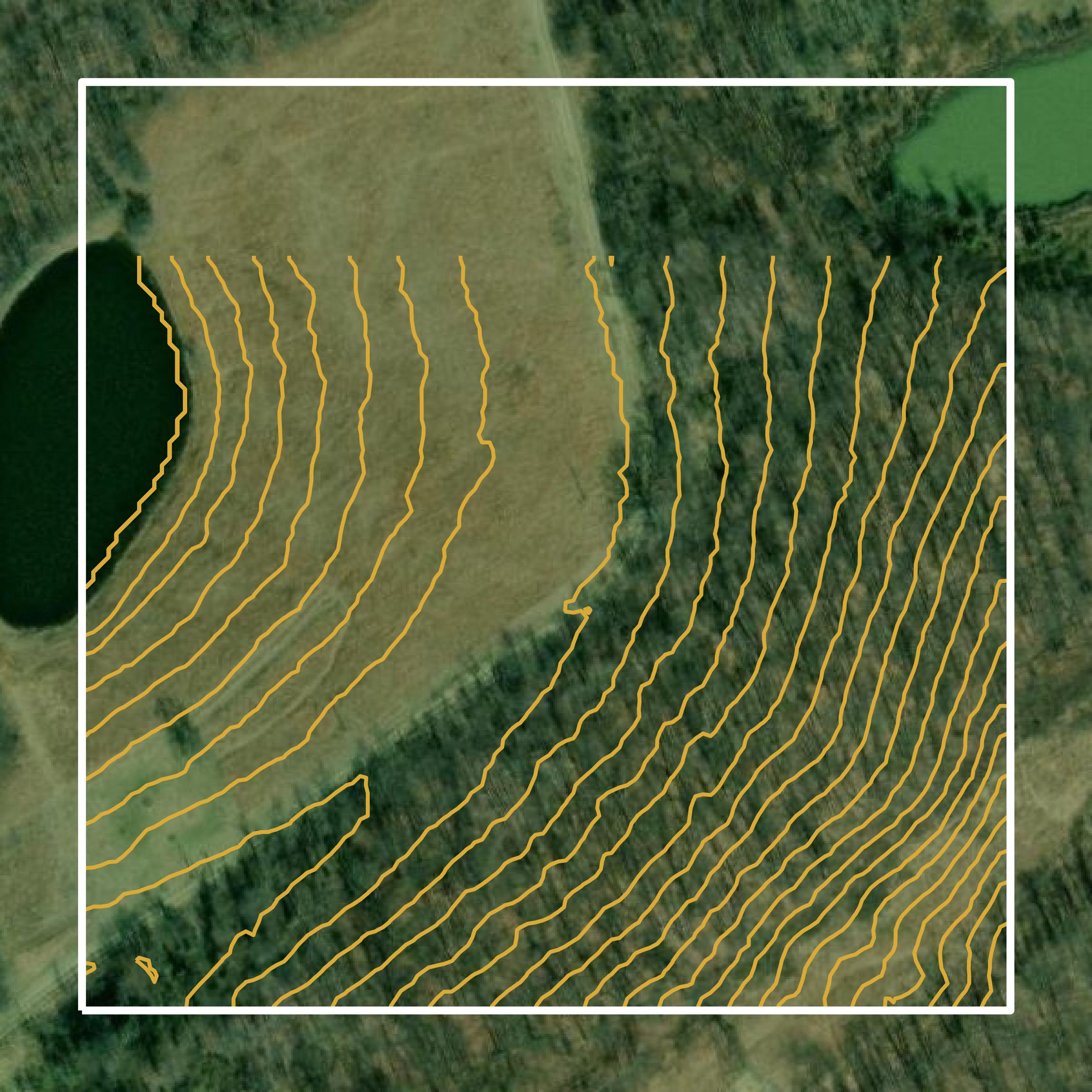 This image shows a contour map in Pike County created using GIS data in Equator.