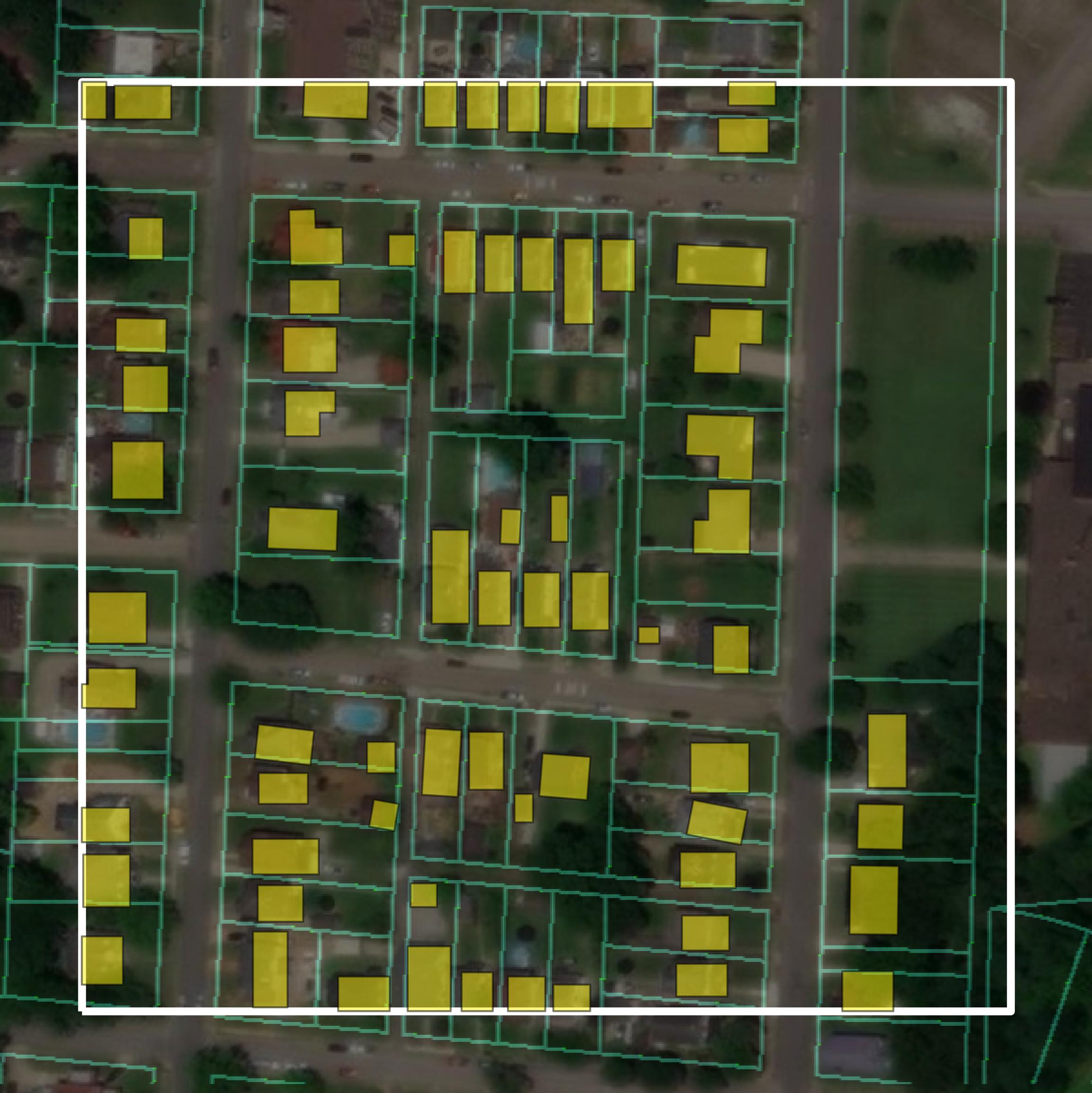 This image shows parcel and building data in Scioto County created using GIS data in Equator.