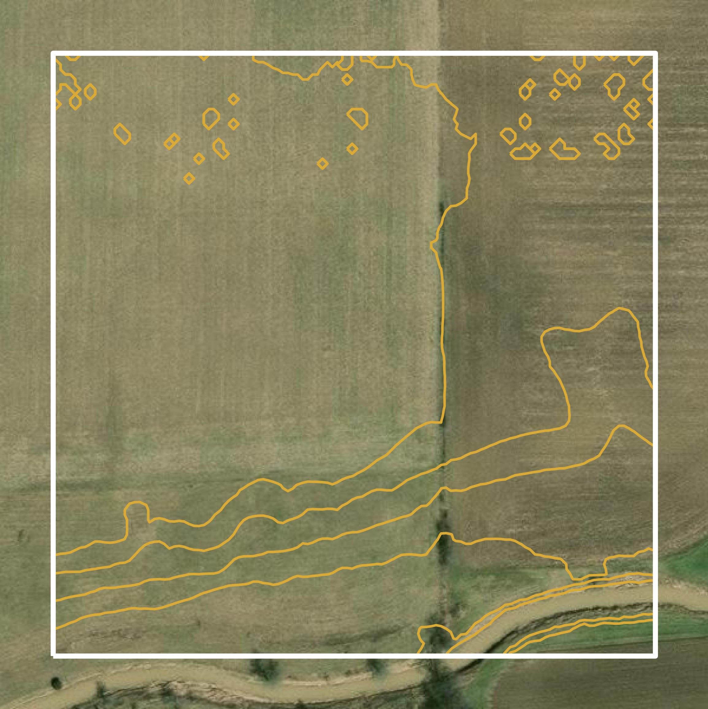 This image shows a contour map in Shelby County created using GIS data in Equator.