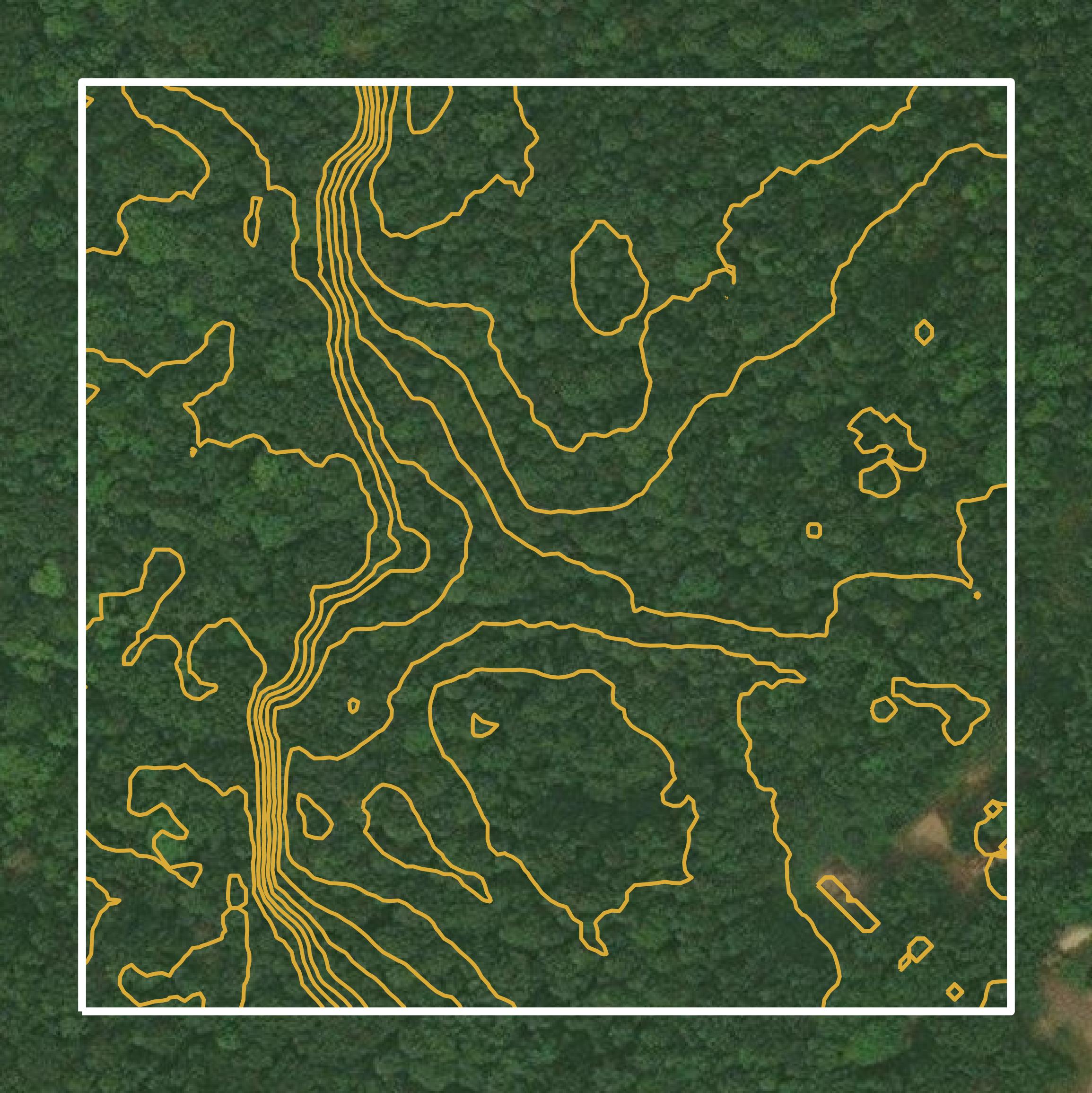 This image shows a contour map in Trumbull County created using GIS data in Equator.