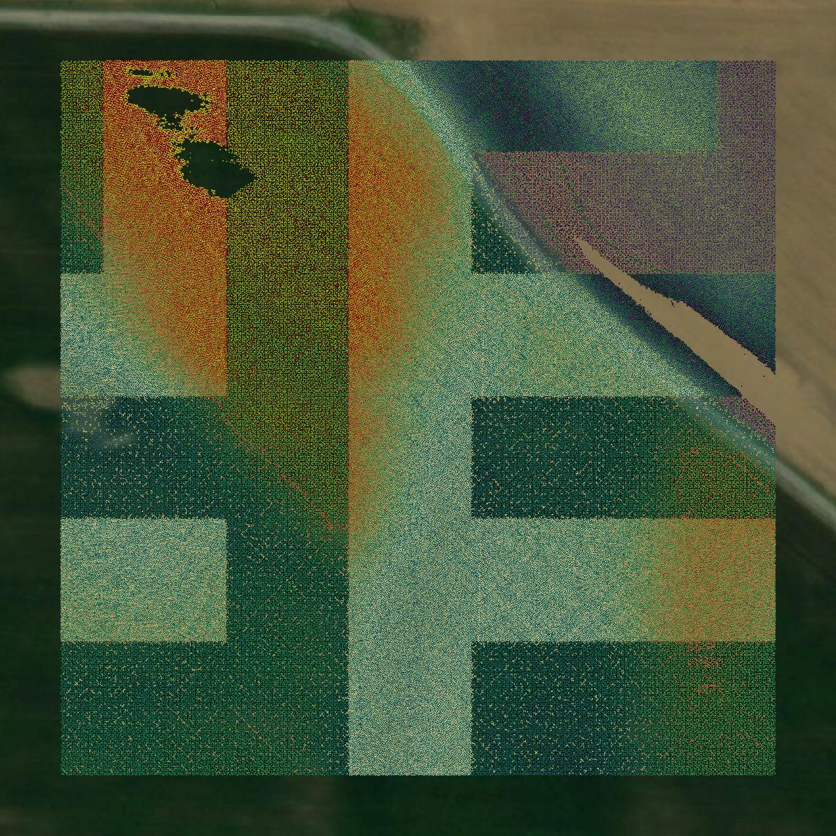 This image shows a LiDAR point cloud in Tuscarawas County created using GIS data in Equator.