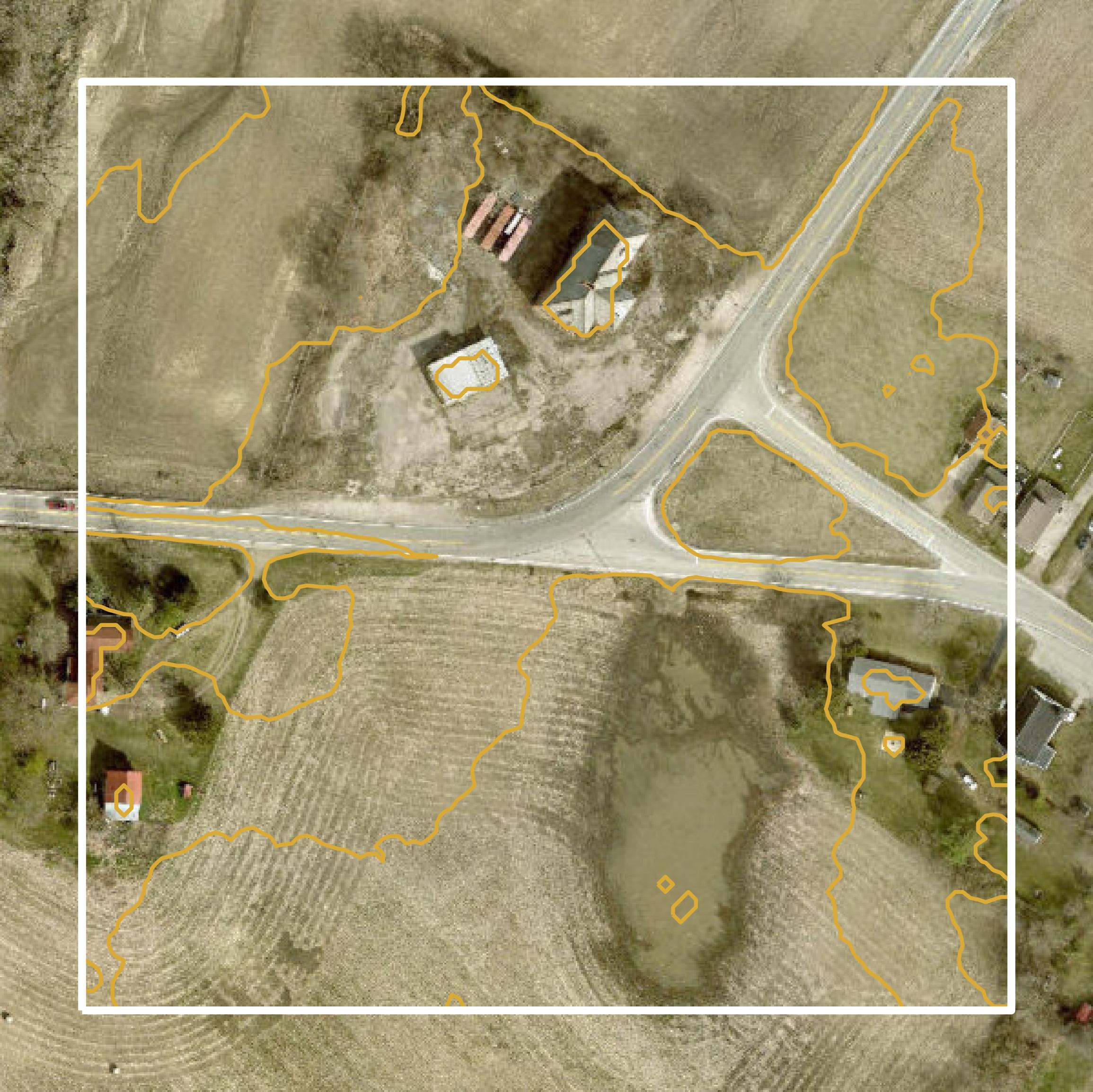 This image shows a contour map in Union County created using GIS data in Equator.