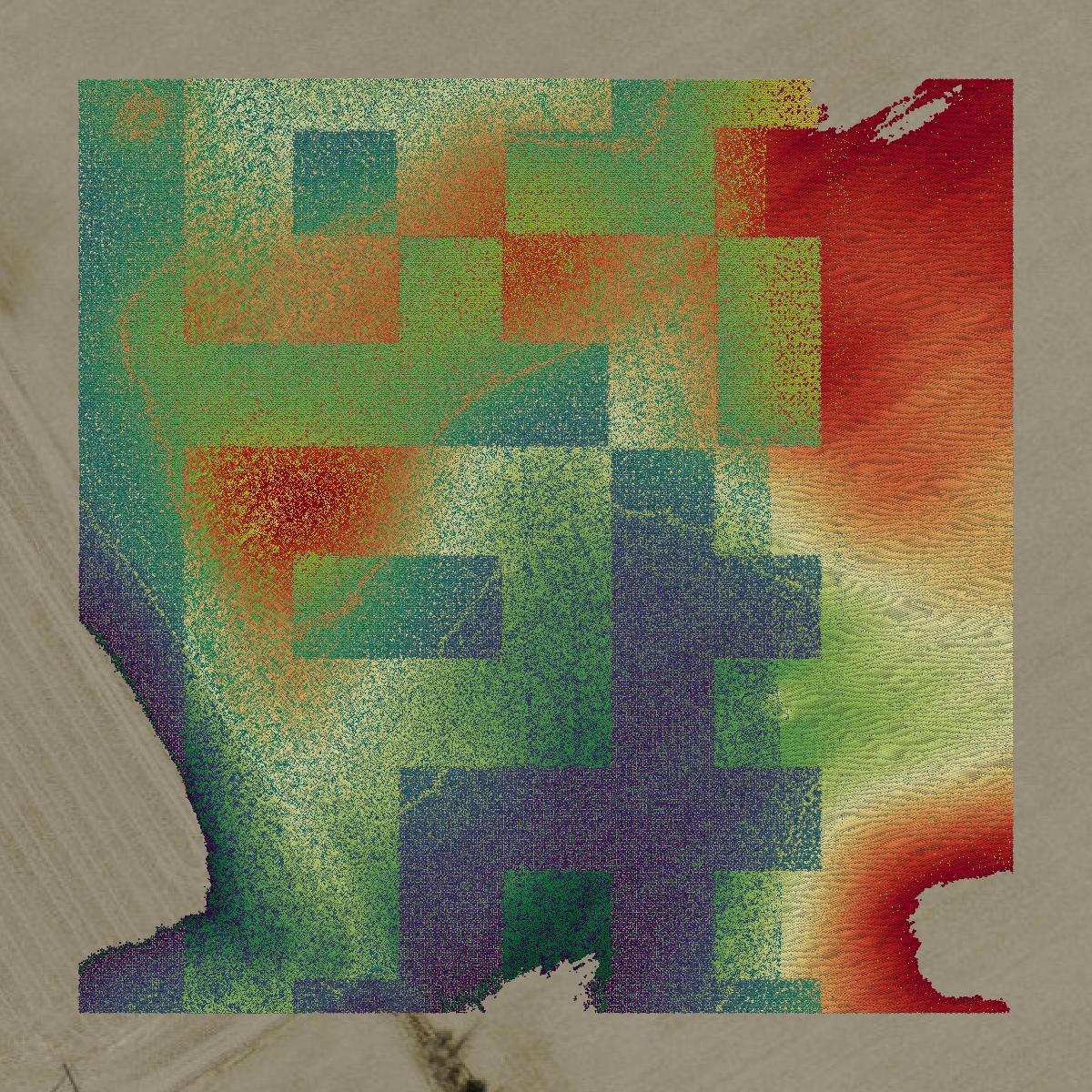 This image shows a LiDAR point cloud in Union County created using GIS data in Equator.