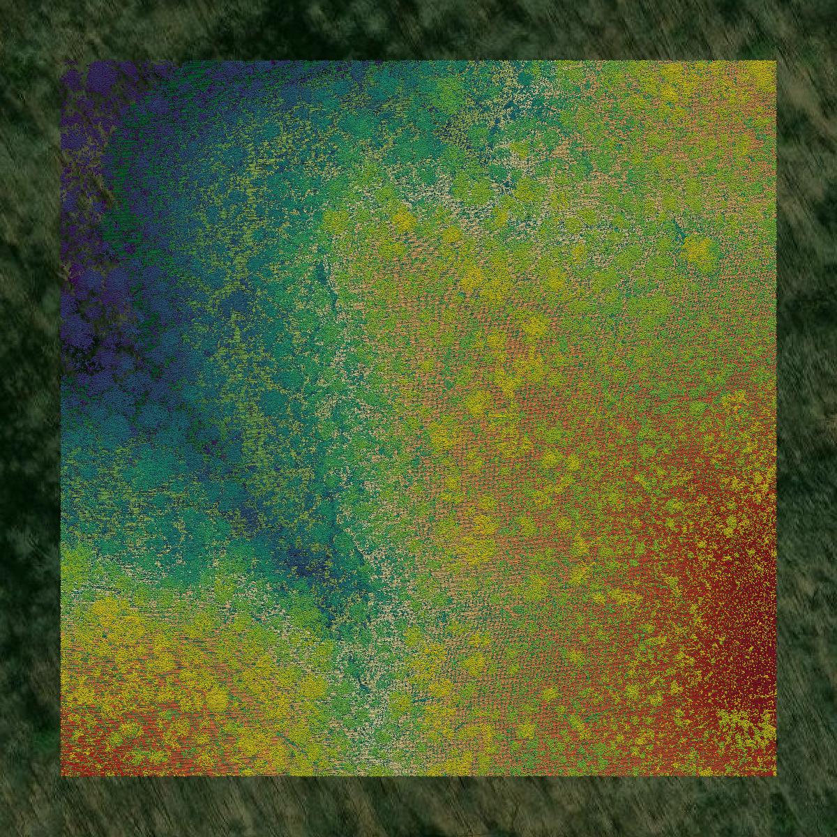 This image shows a LiDAR point cloud in Washington County created using GIS data in Equator.