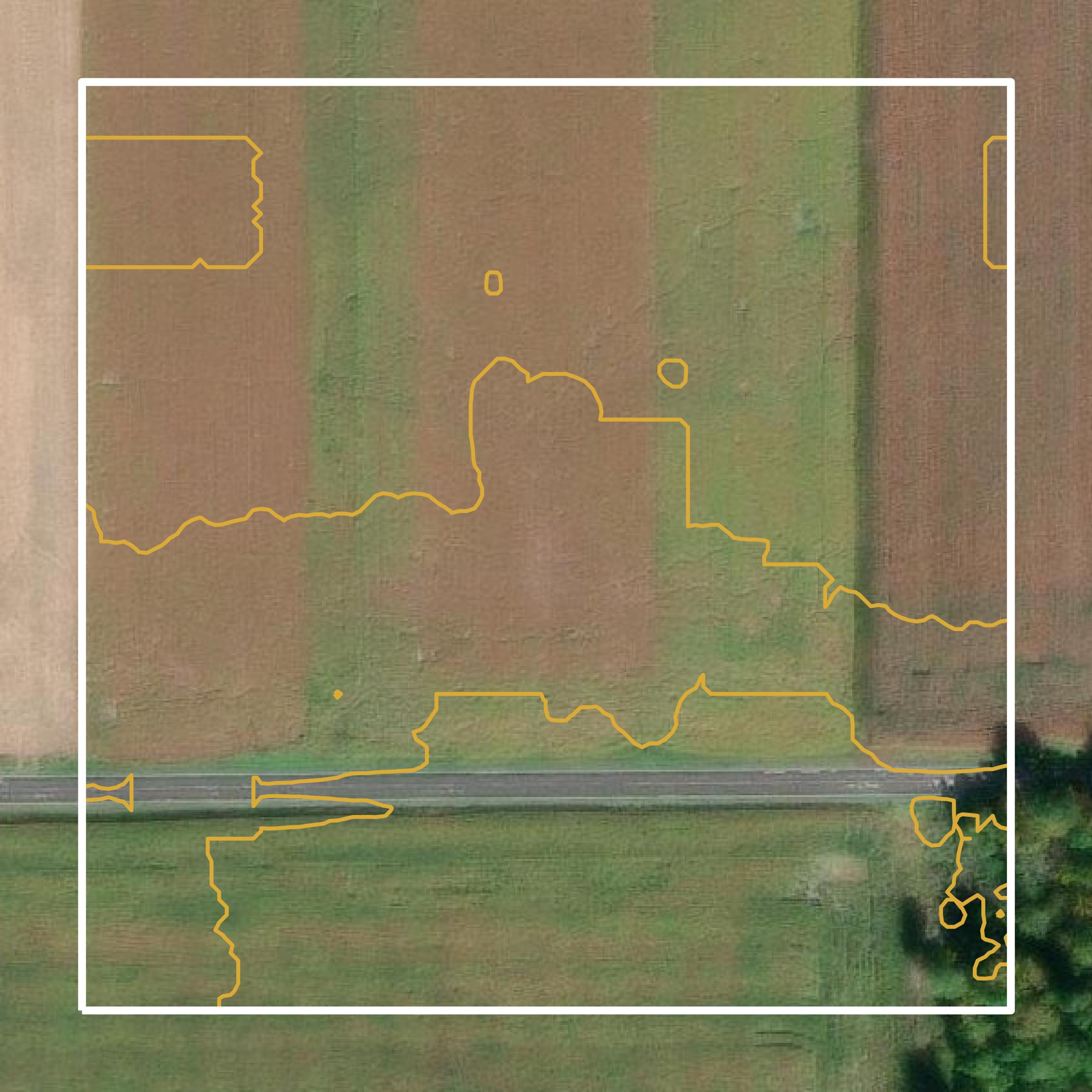 This image shows a contour map in Williams County created using GIS data in Equator.