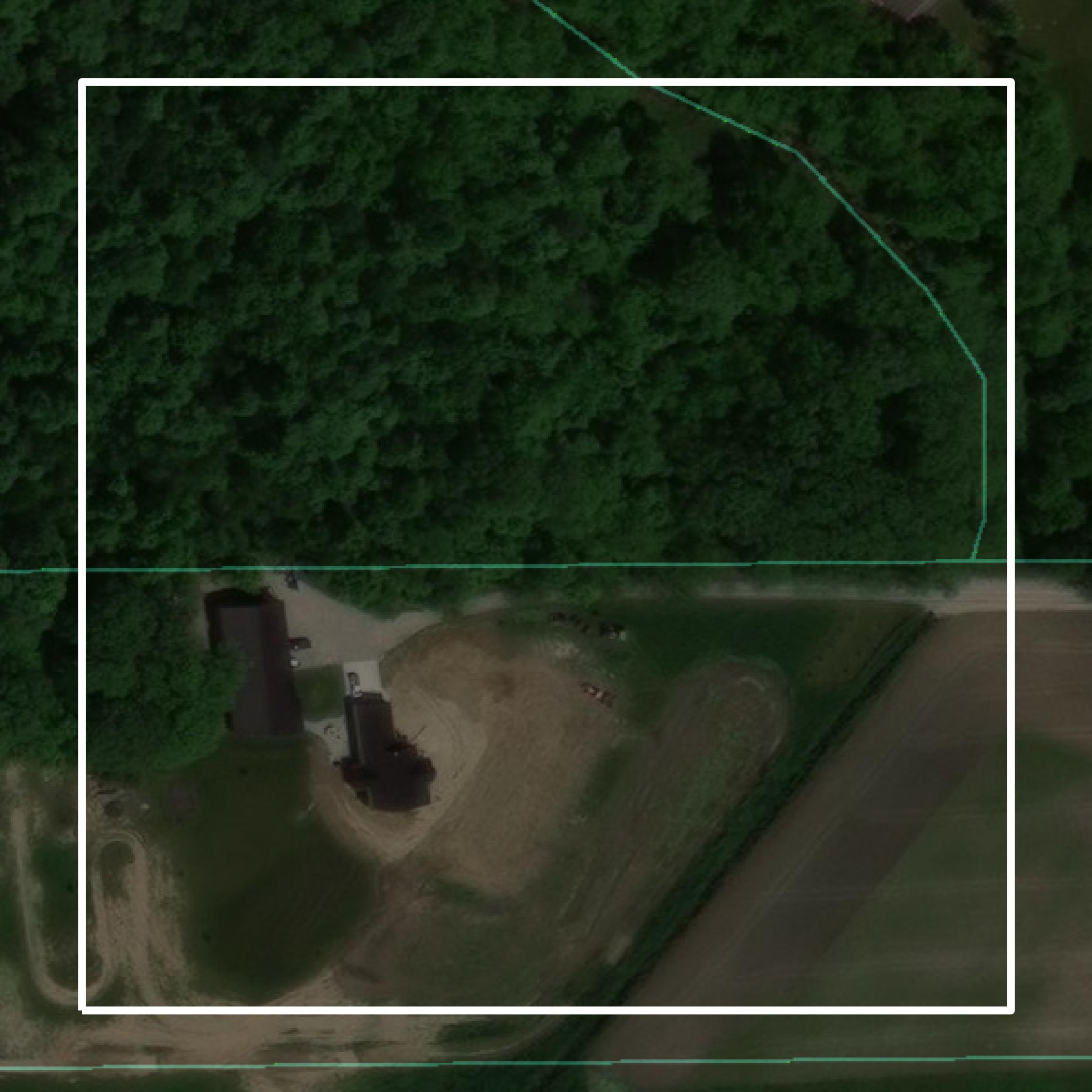 This image shows parcel and building data in Williams County created using GIS data in Equator.