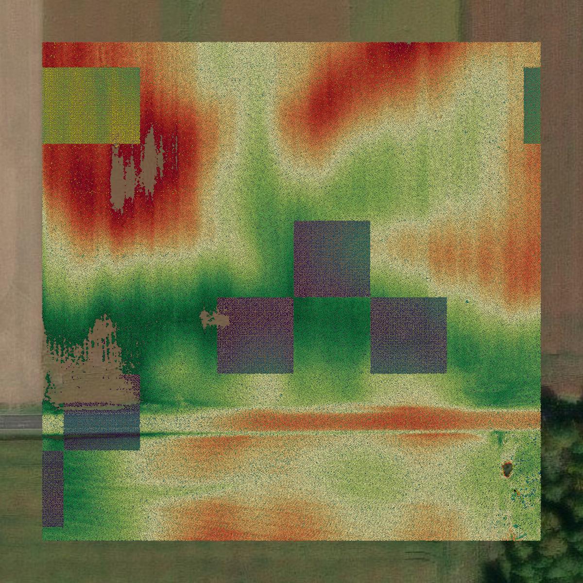 This image shows a LiDAR point cloud in Williams County created using GIS data in Equator.